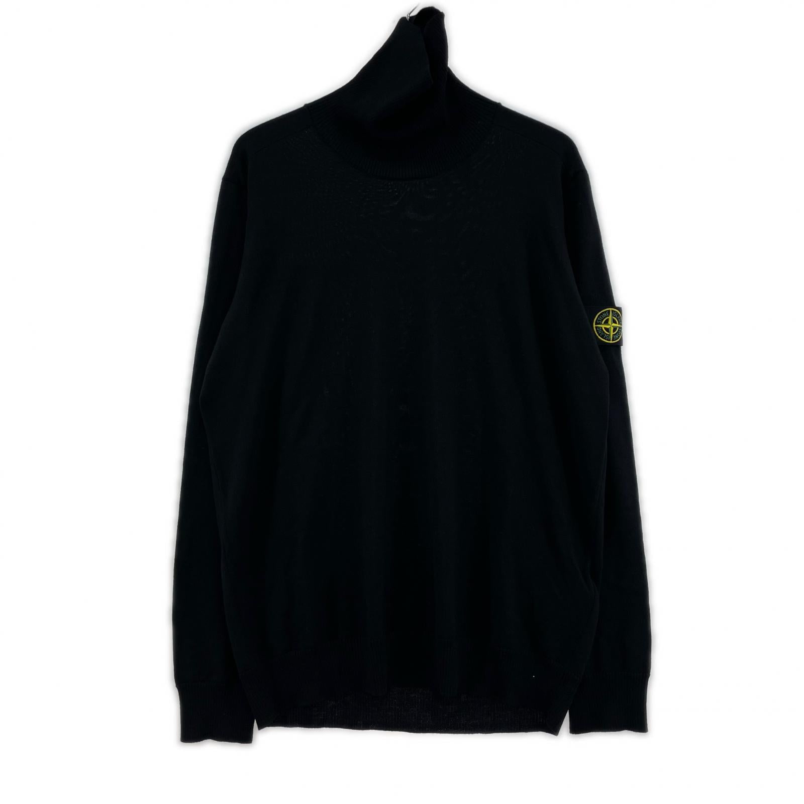 ニット STONE ISLAND タートルネックニット XL ブラック ブラック