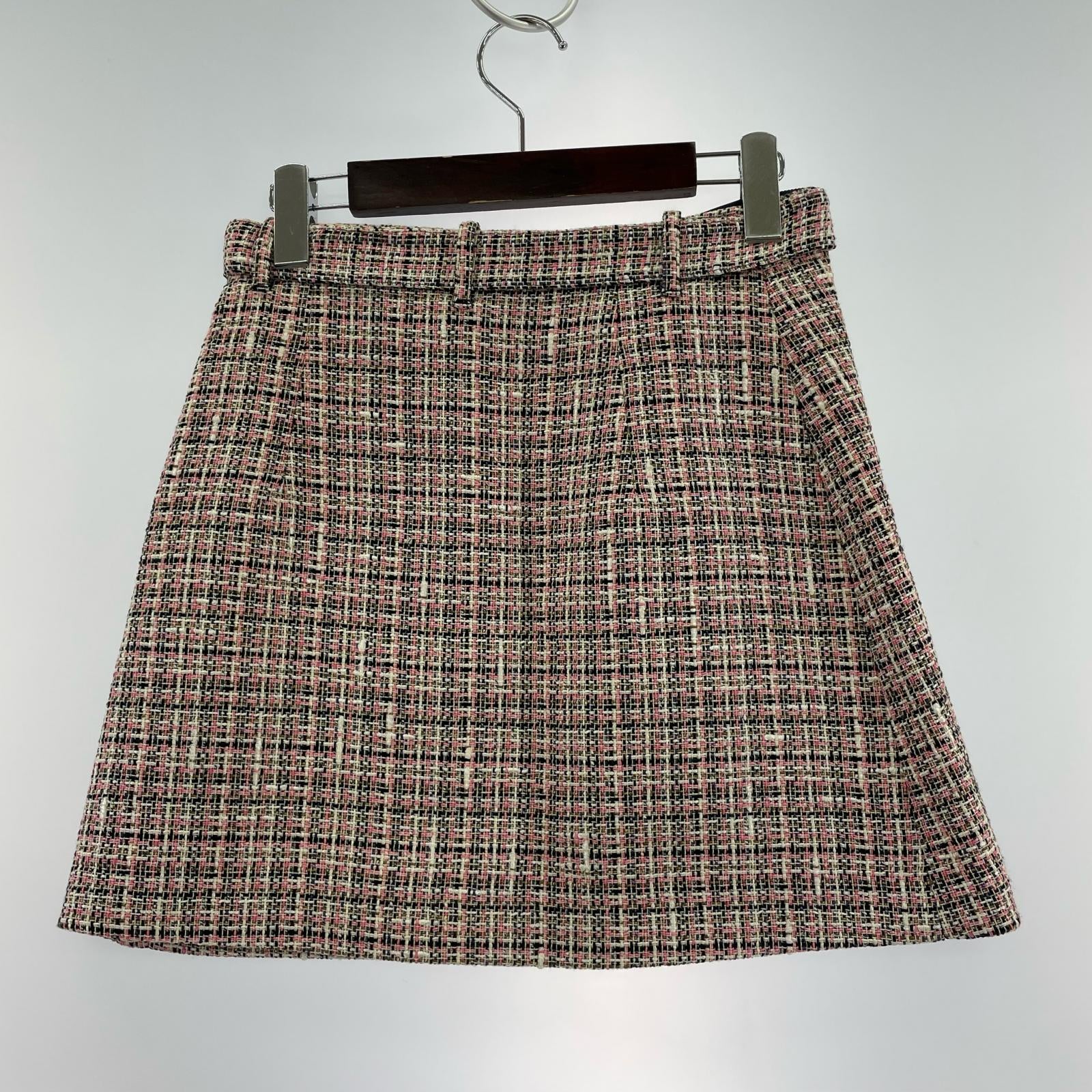 ミニスカート theory MULTICOLOR BELTED MINI SKIRT ピンク (00)