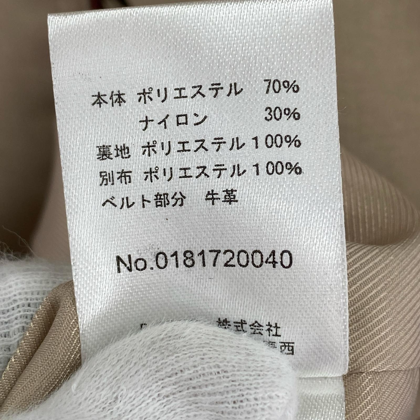ジャケット プリーツデザイン ベルテッドトレンチコート ベージュ