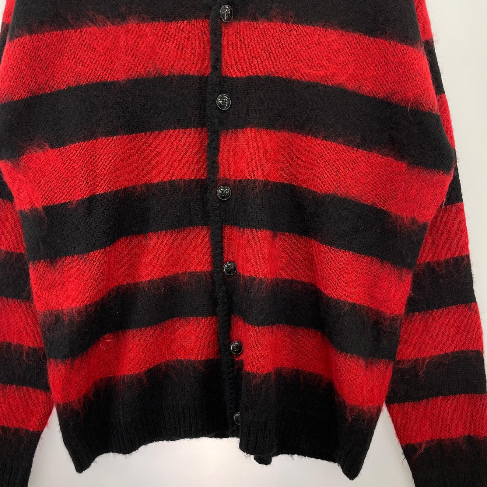 ニット Penneys シャギーニットカーディガン RED×BLK M