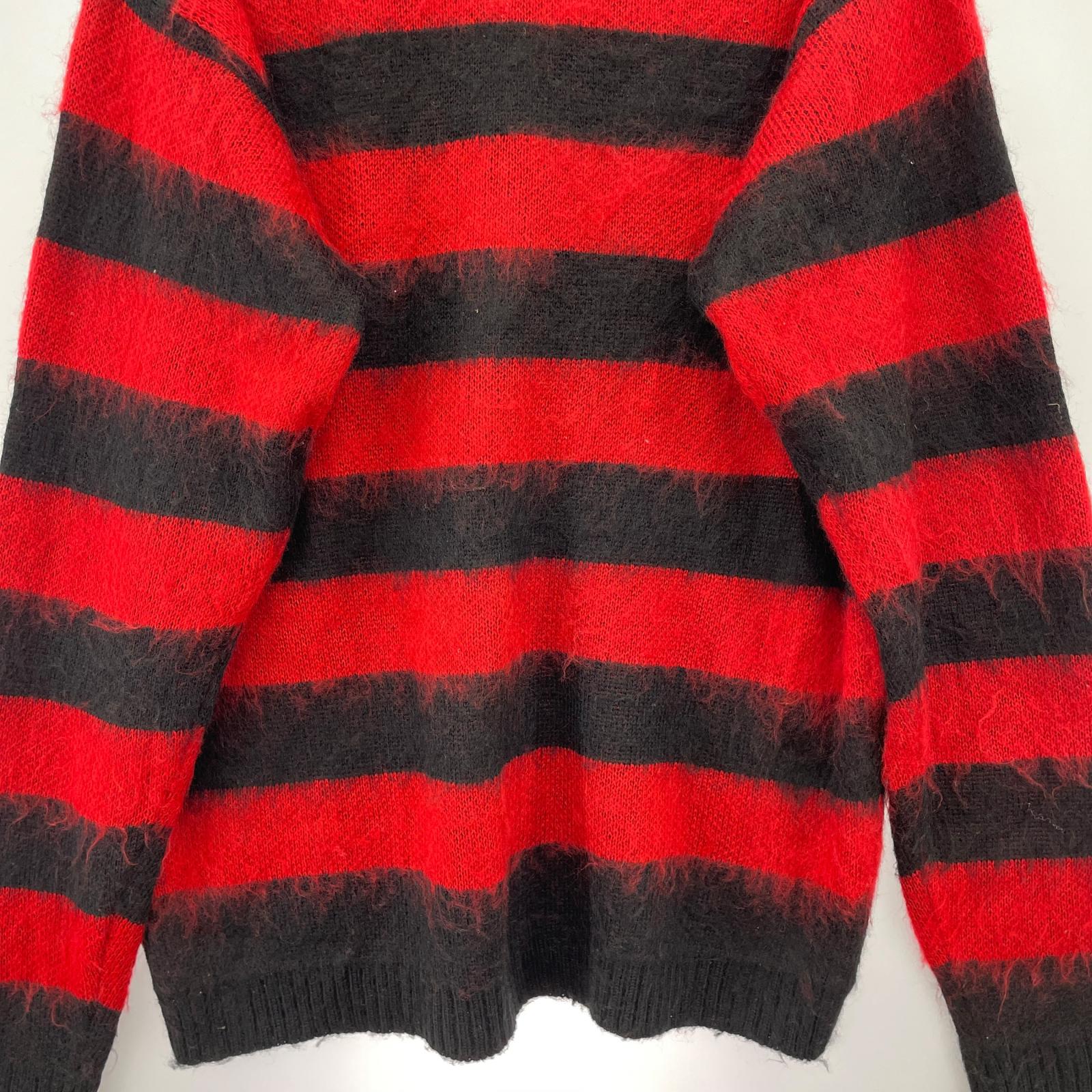 ニット Penneys シャギーニットカーディガン RED×BLK M