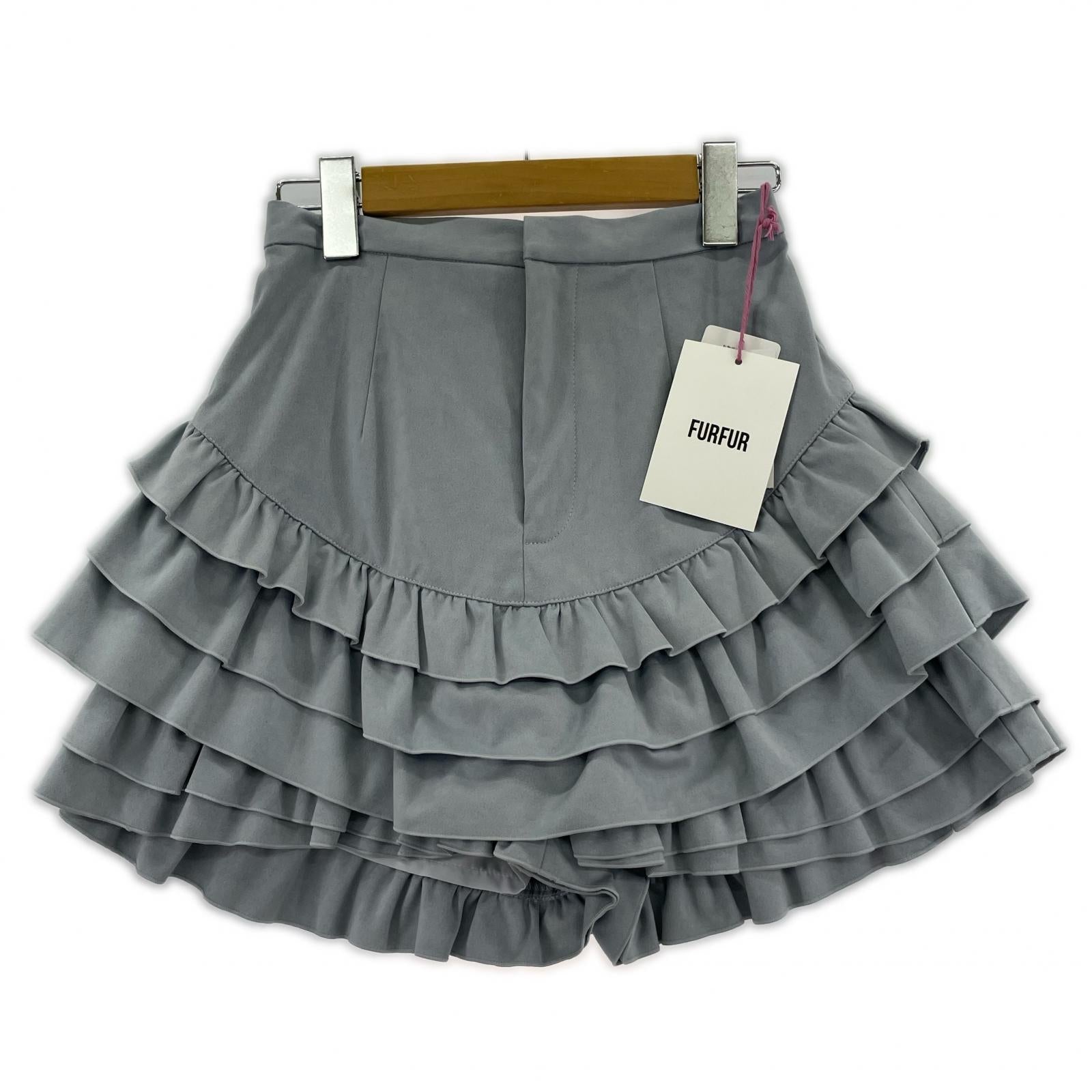 ショートパンツ フリルレイヤースウェードショートパンツ ONE BLU
