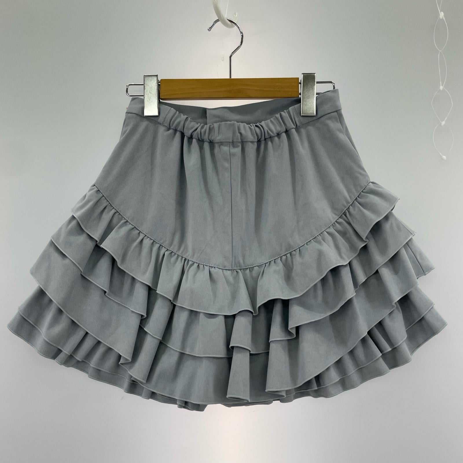 ショートパンツ フリルレイヤースウェードショートパンツ ONE BLU