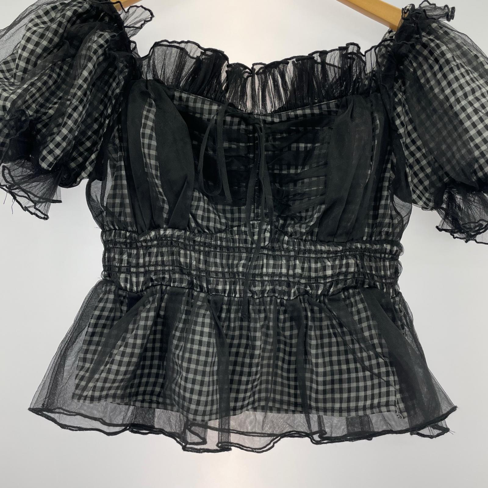 その他トップス ギャザーフリルオフショルブラウス ONE BLK ブラック