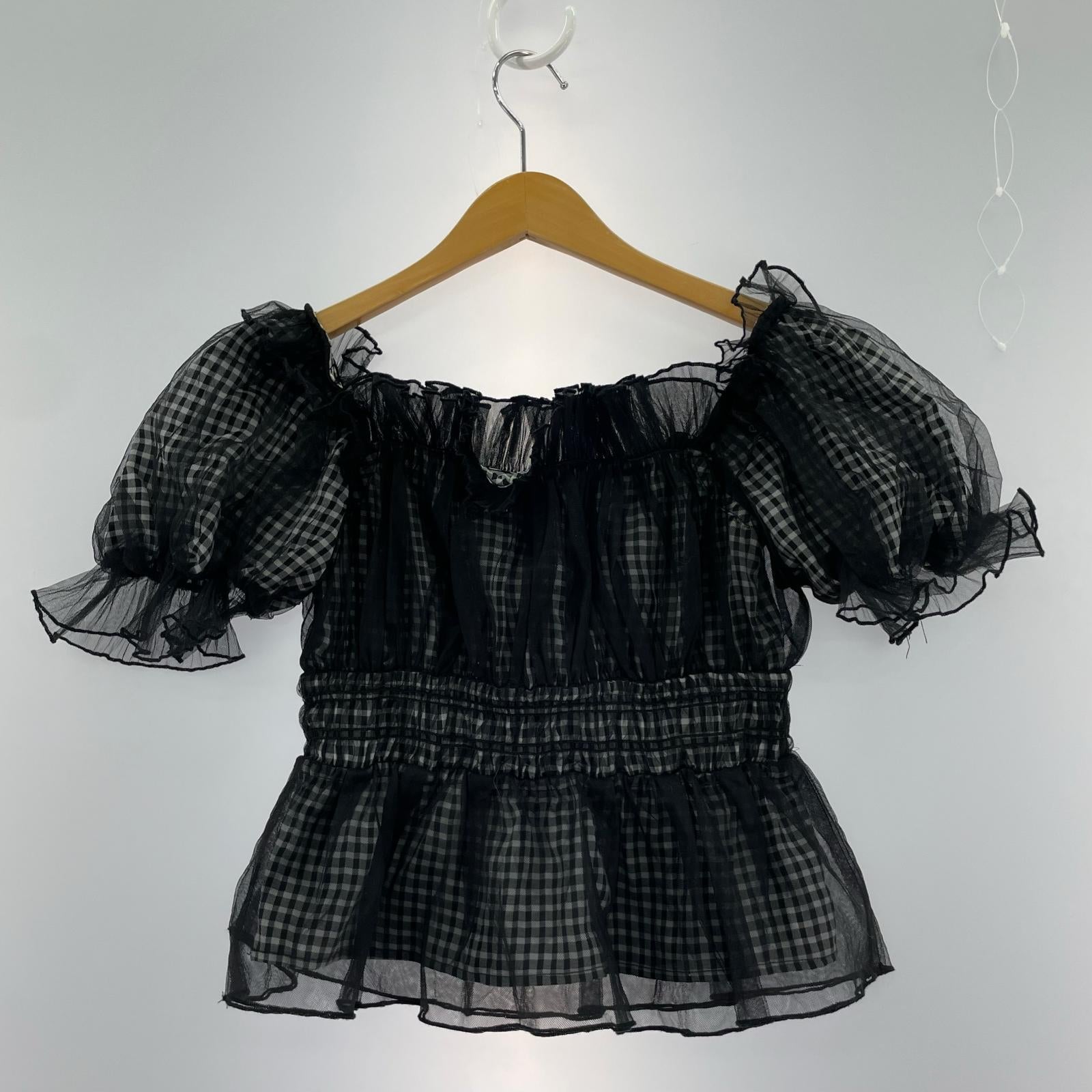 その他トップス ギャザーフリルオフショルブラウス ONE BLK ブラック