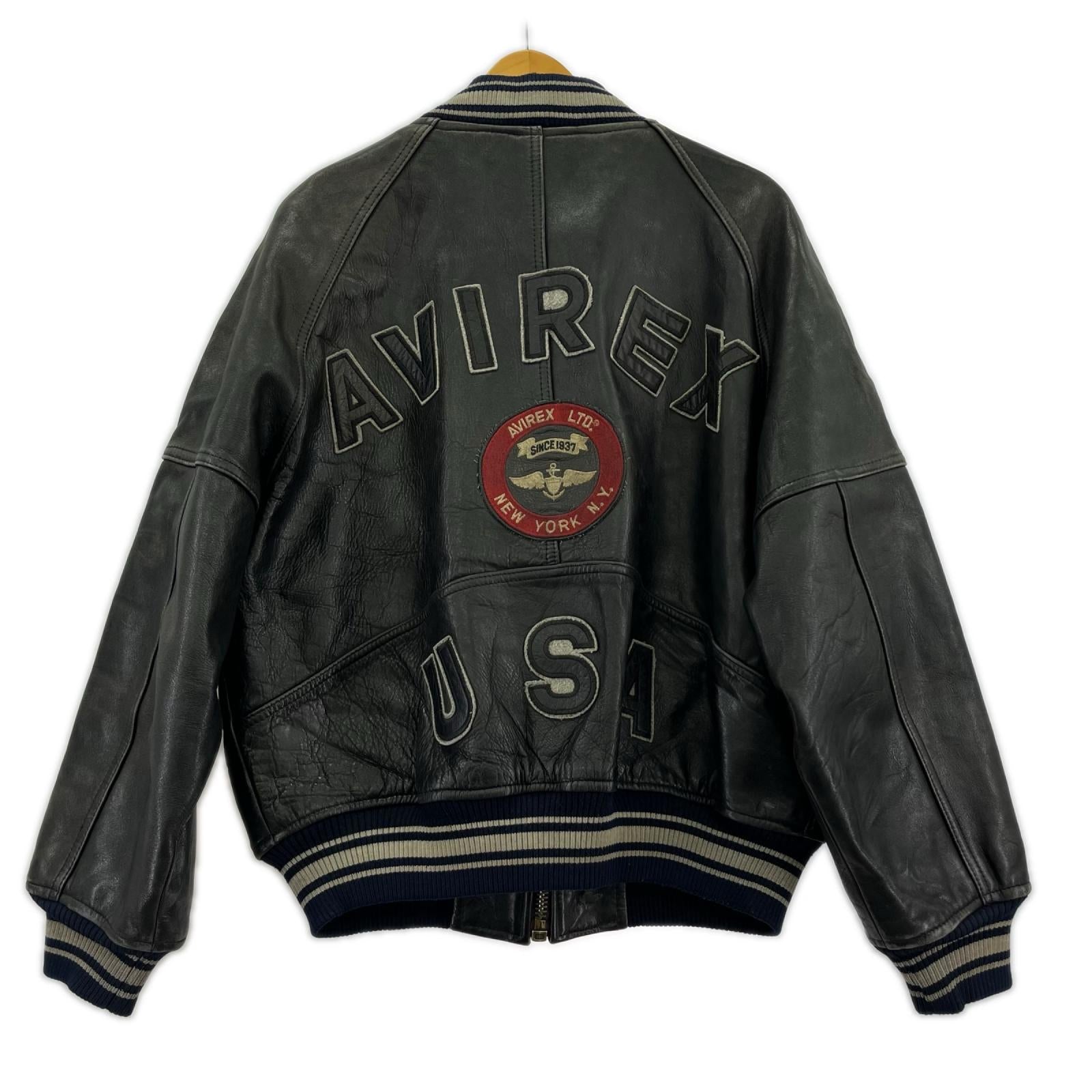 レザージャケット Leather Stadium Jacket S S ブラック