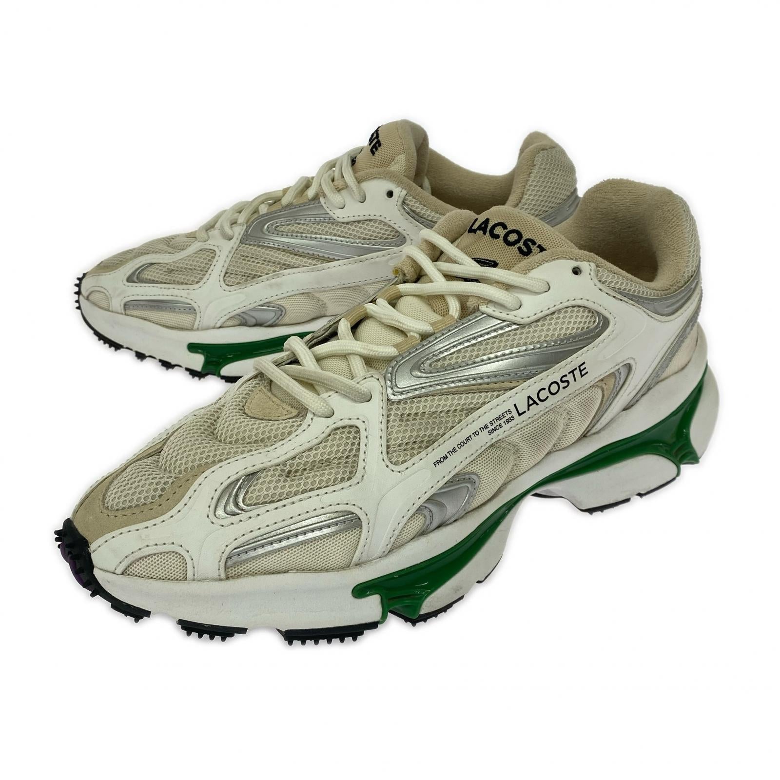 スニーカー LACOSTE L003 2K24 124 1 SMA 47SMA0013 白×緑 (27) 27.5cm (US9 1/2 UK9 EU45)