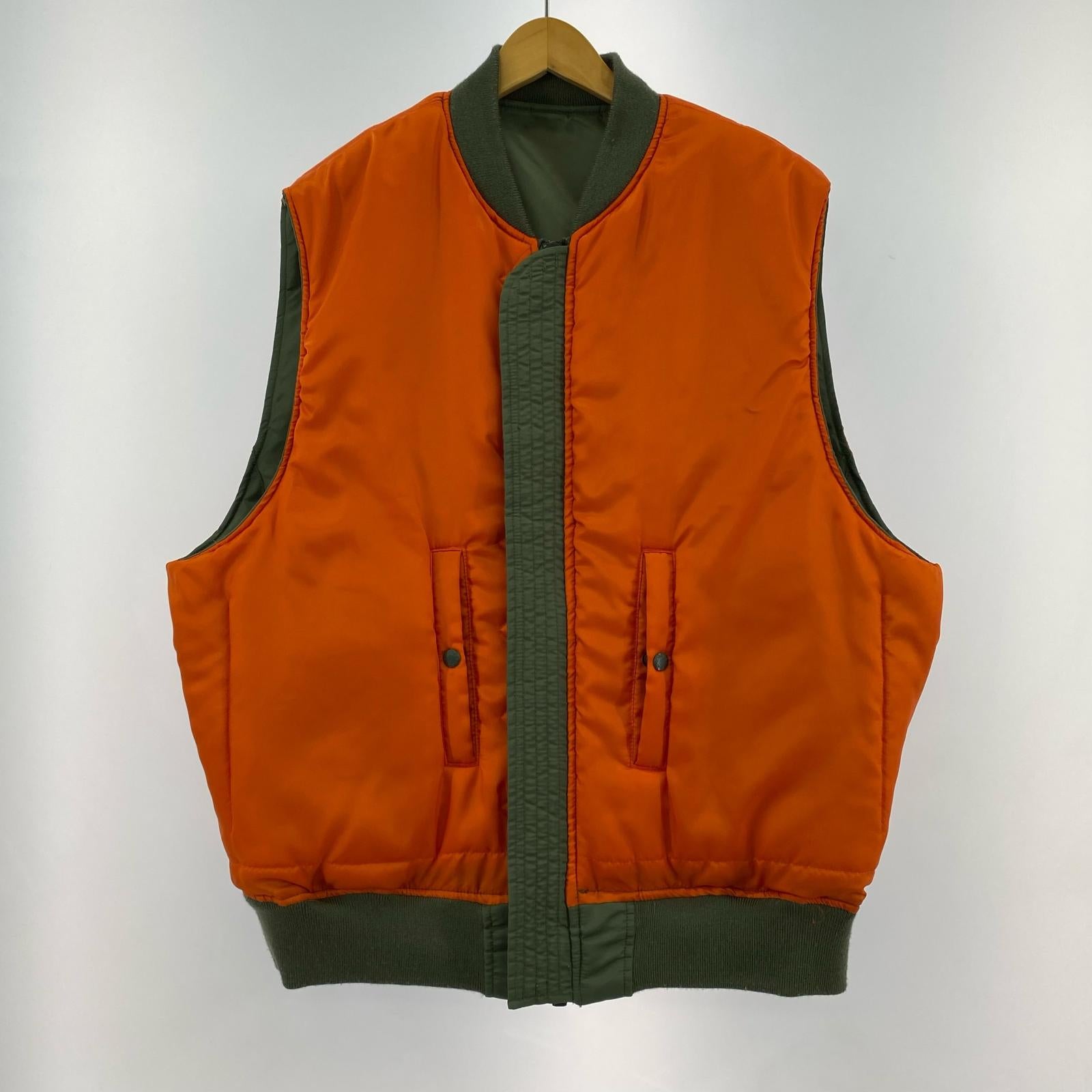 長袖シャツ ナイロンベスト カーキ×オレンジ XL カーキ