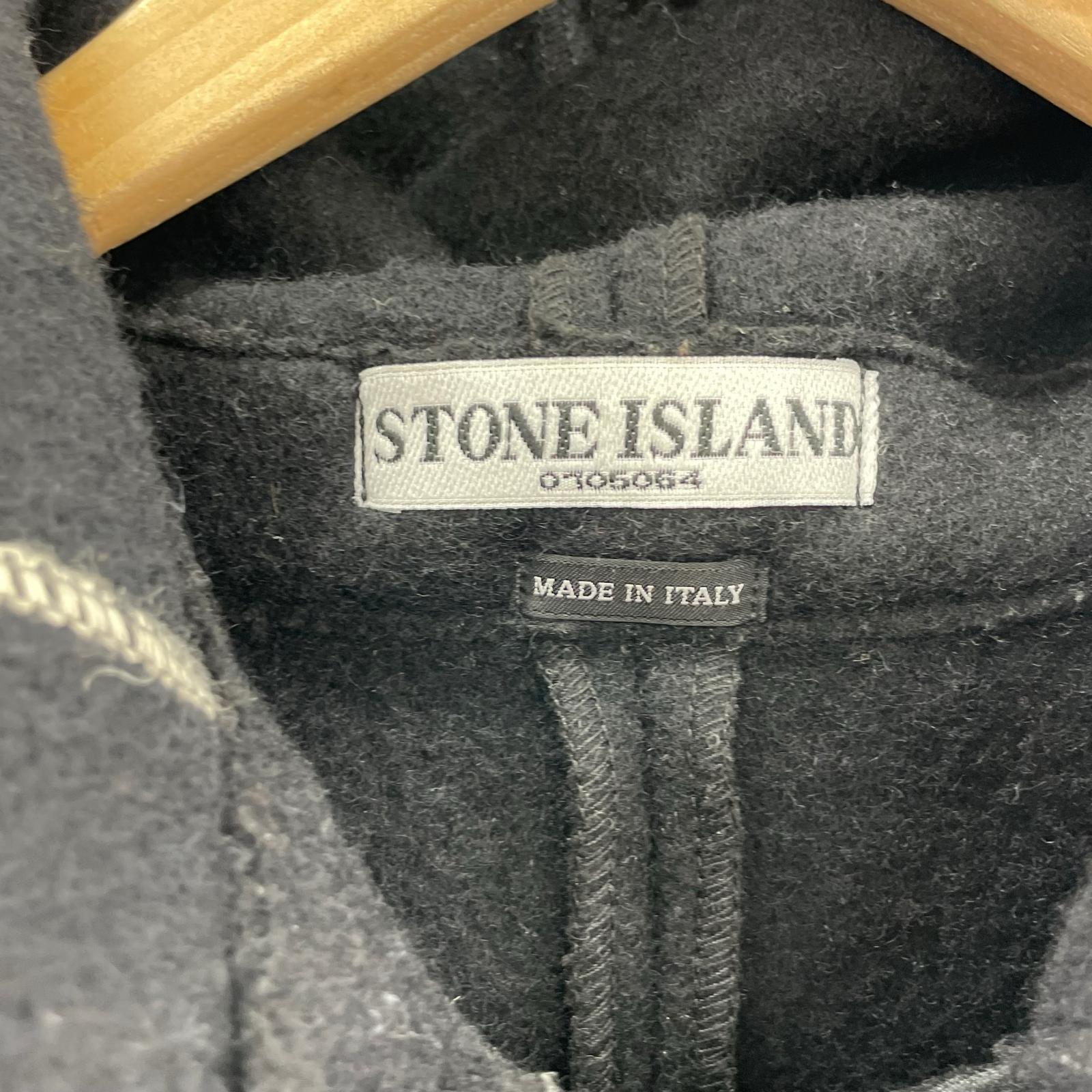ジャケット STONE ISLAND 03AW Paul Harvey期 ウールフーデットジャケット 黒 M M ブラック