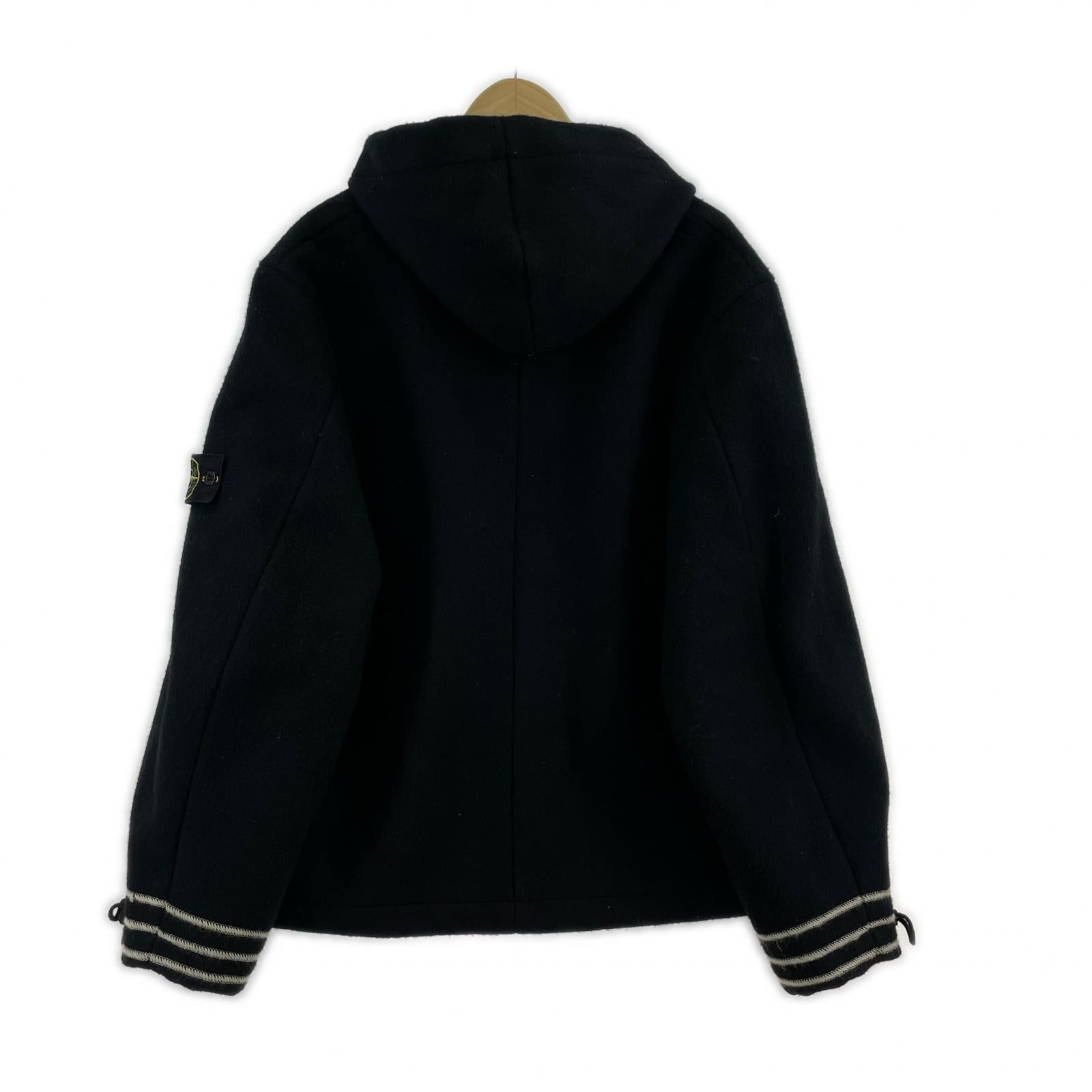 ジャケット STONE ISLAND 03AW Paul Harvey期 ウールフーデットジャケット 黒 M M ブラック