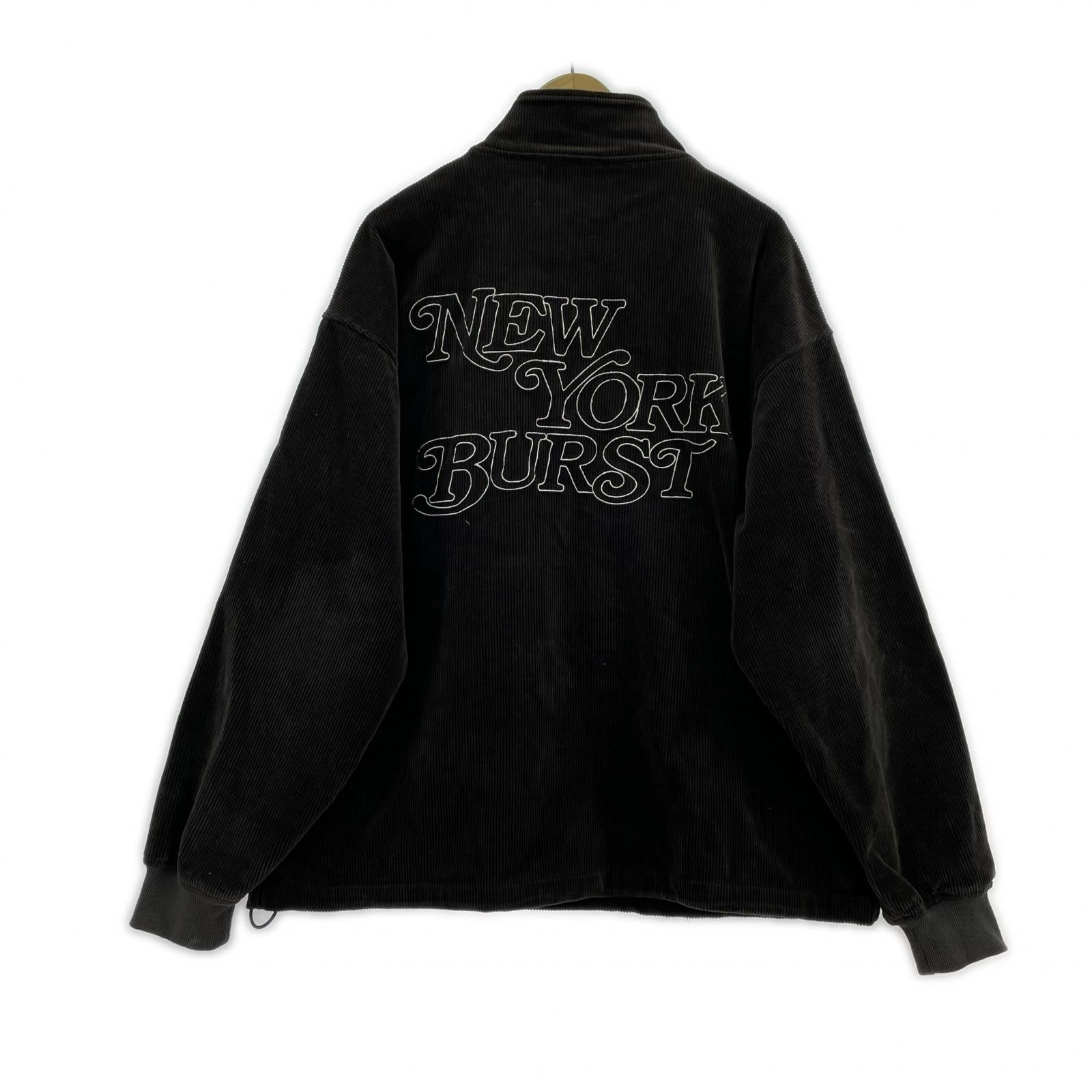 スウェット NEWYORK BURST コーデュロイ ハーフジップ L グレー