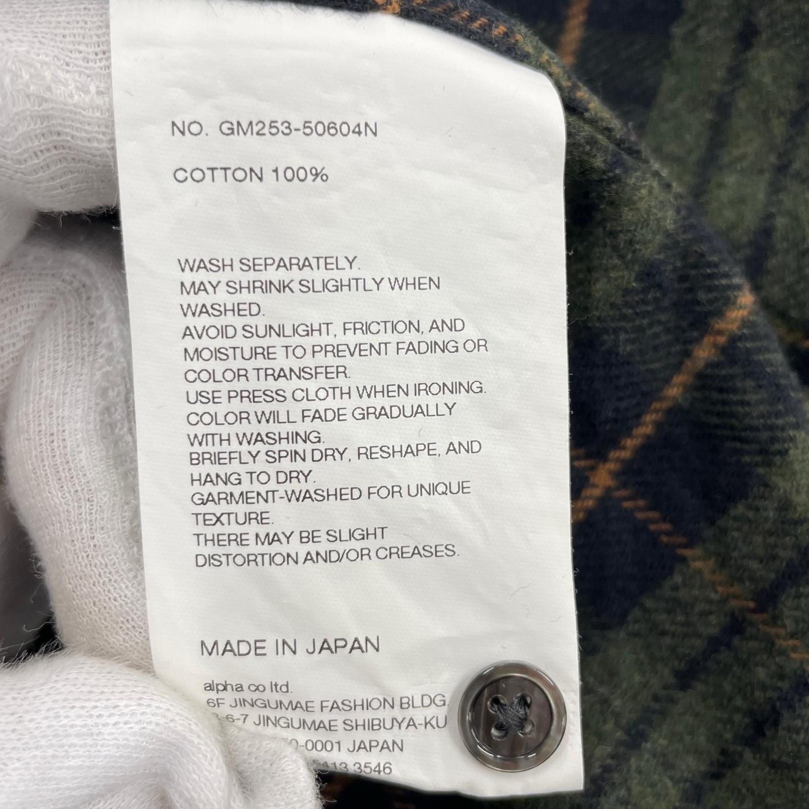 長袖シャツ Cotton Flannel Shirt 緑チェック (1) 1 グリーン