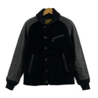 レザージャケット STEER ROUGHOUT & STEER OIL RIB JACKET 36 36 ブラック