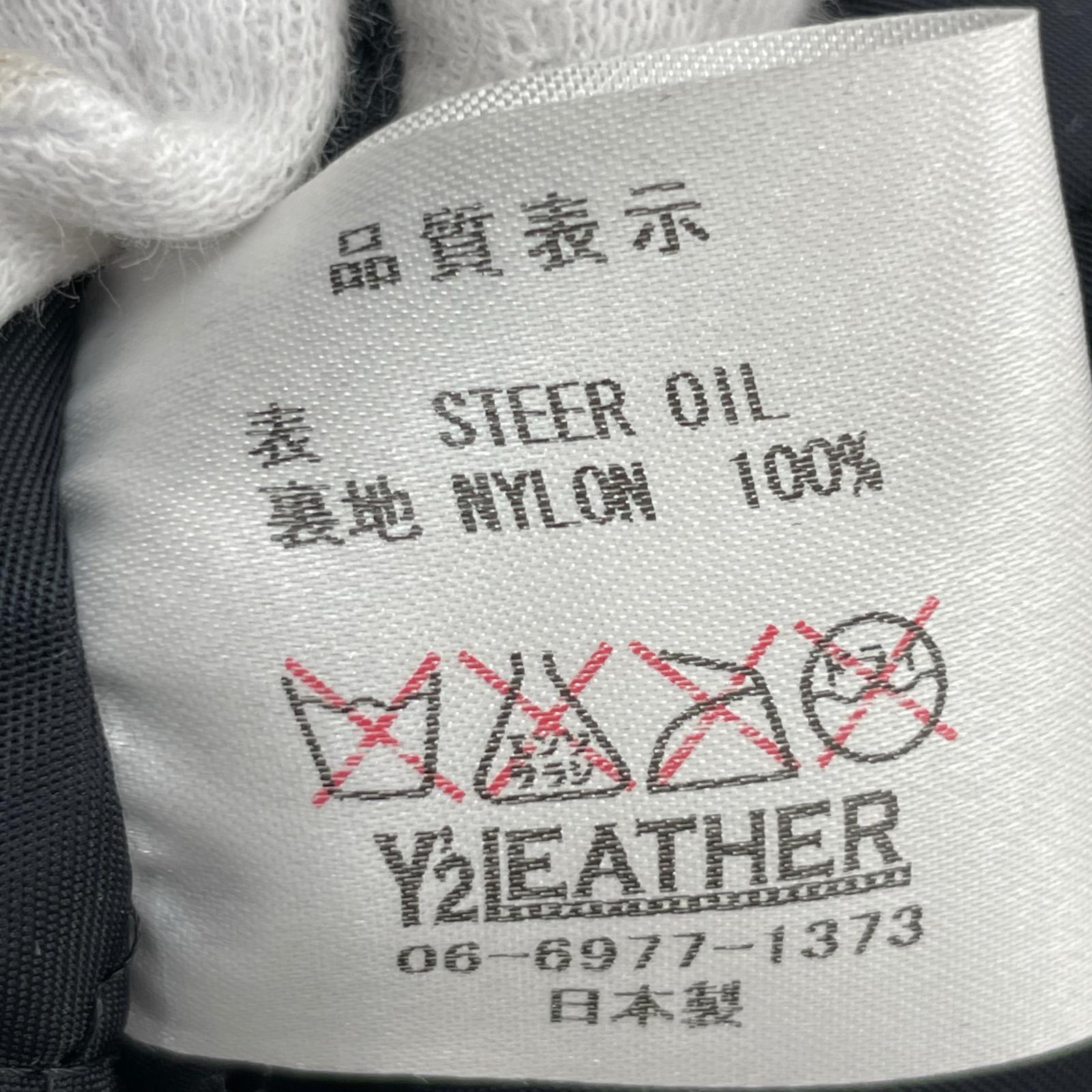 レザージャケット STEER ROUGHOUT & STEER OIL RIB JACKET 36 36 ブラック