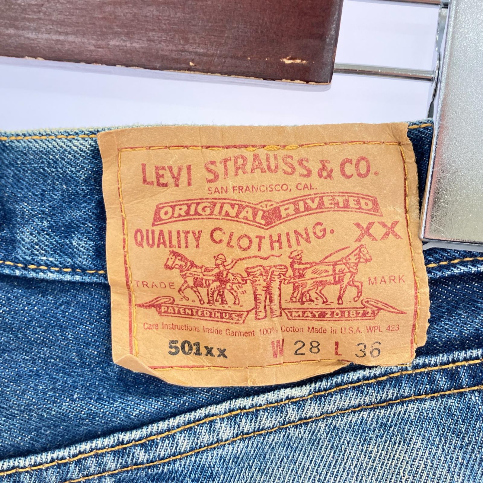 デニムパンツ Levi's 501xx 535刻印 米国製 W28 28 ブルー