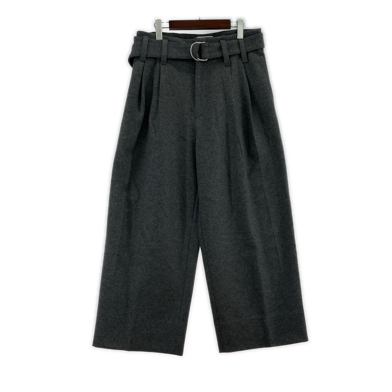パンツ 23AW ベルテッドウールパンツ 46 グレー