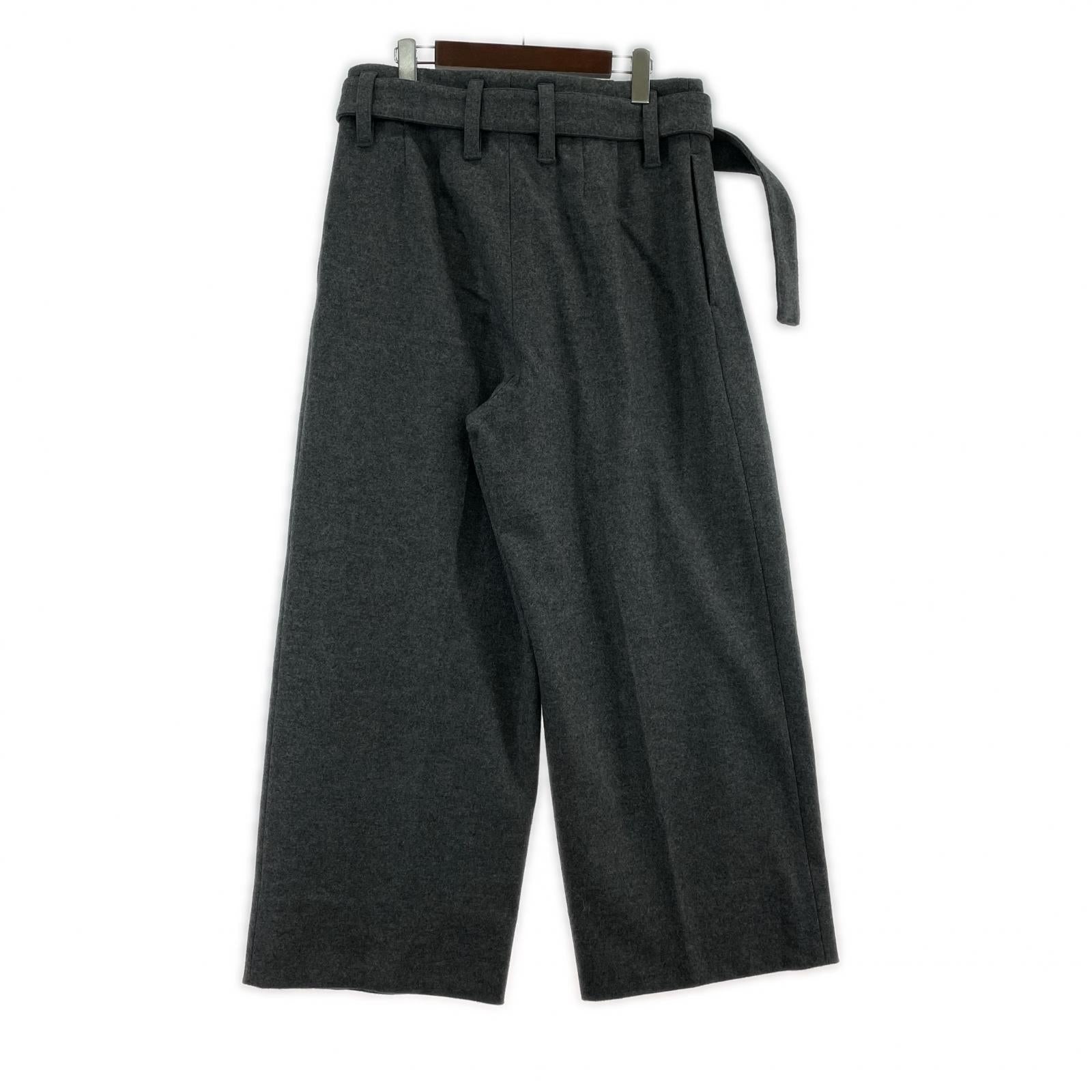 パンツ 23AW ベルテッドウールパンツ 46 グレー