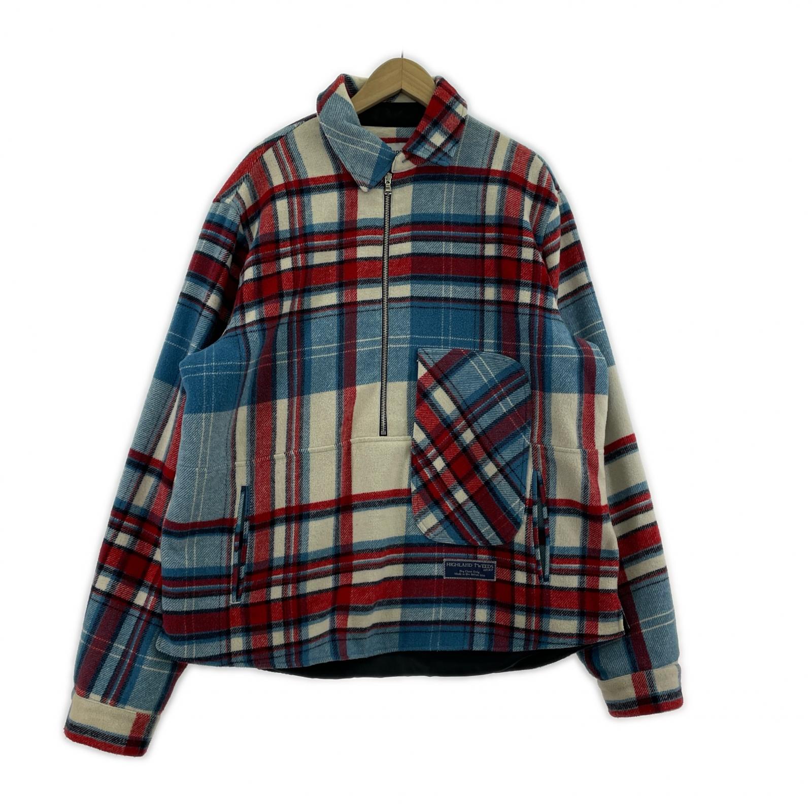 ジャケット Well Done Wool Plaid Anorak Jacket 赤青