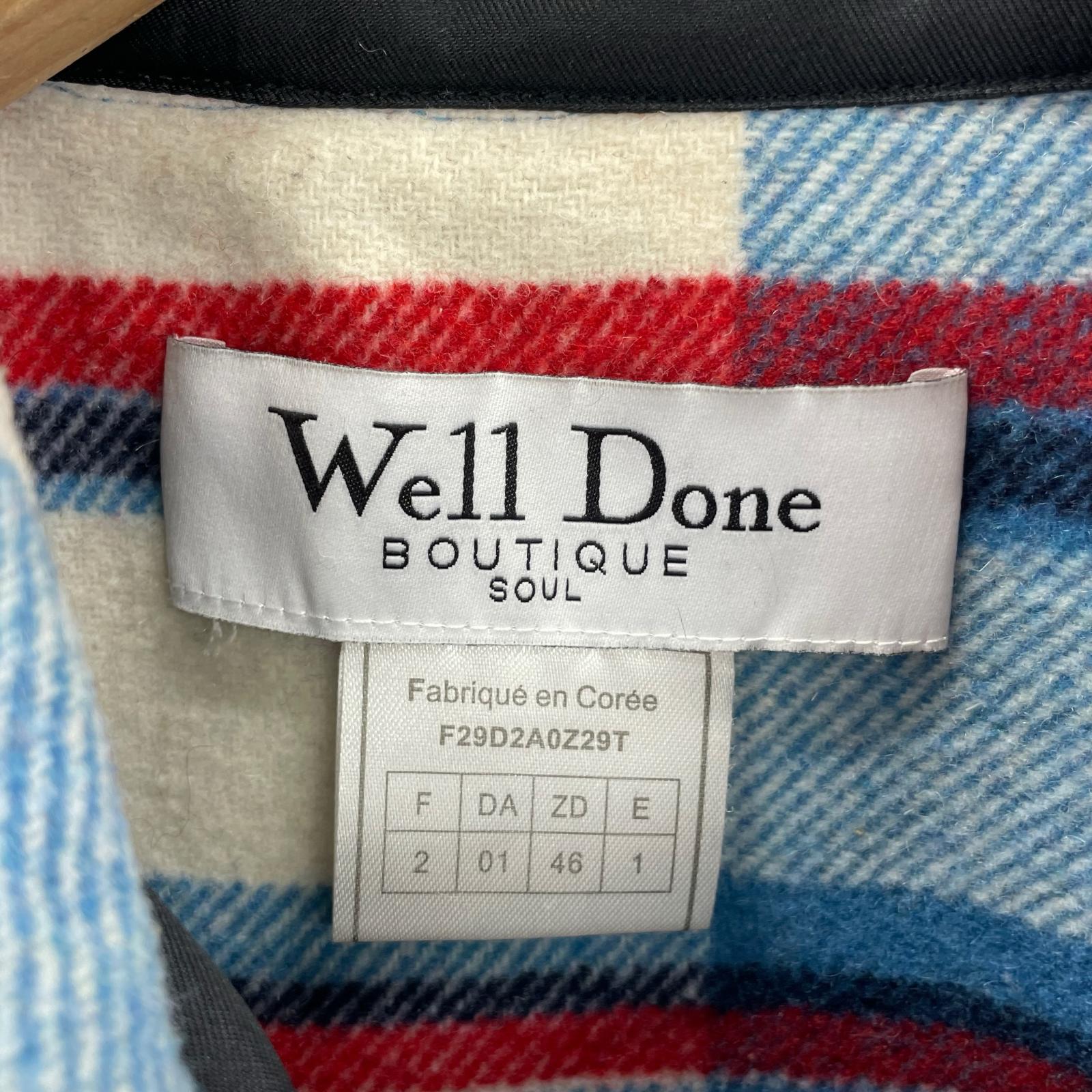 ジャケット Well Done Wool Plaid Anorak Jacket 赤青