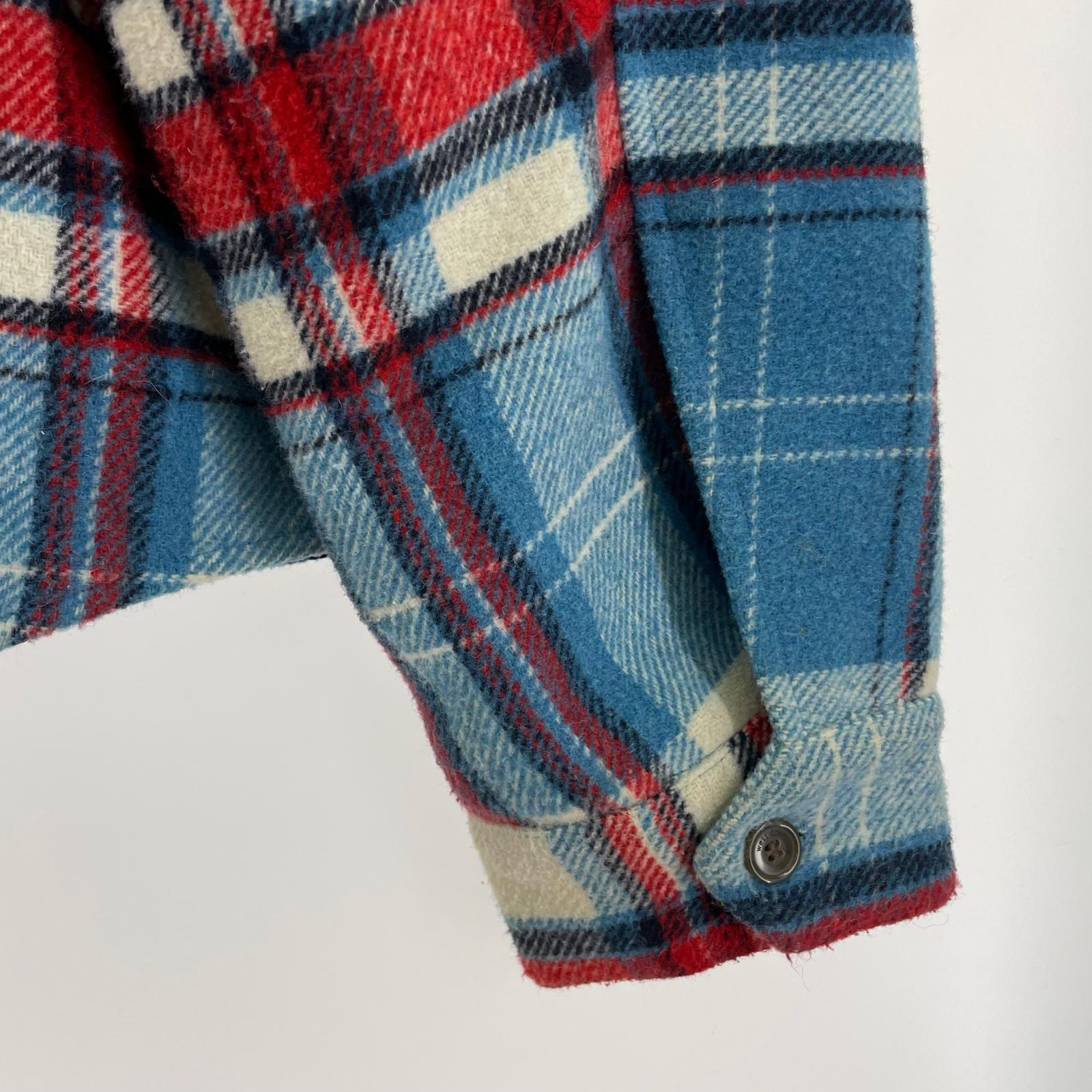 ジャケット Well Done Wool Plaid Anorak Jacket 赤青