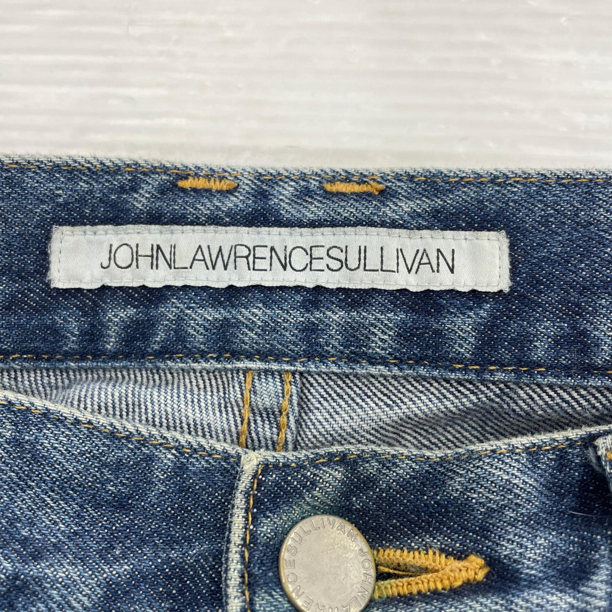 デニムパンツ 2C023-0320-50 Washed Denim Zipped Pants S ブルー
