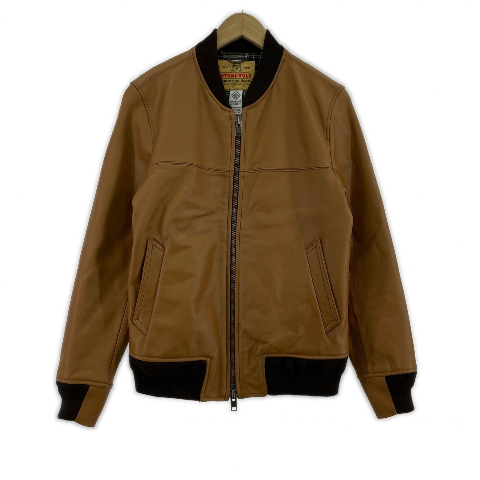 レザージャケット STONEWOLD 茶(L) L ブラウン