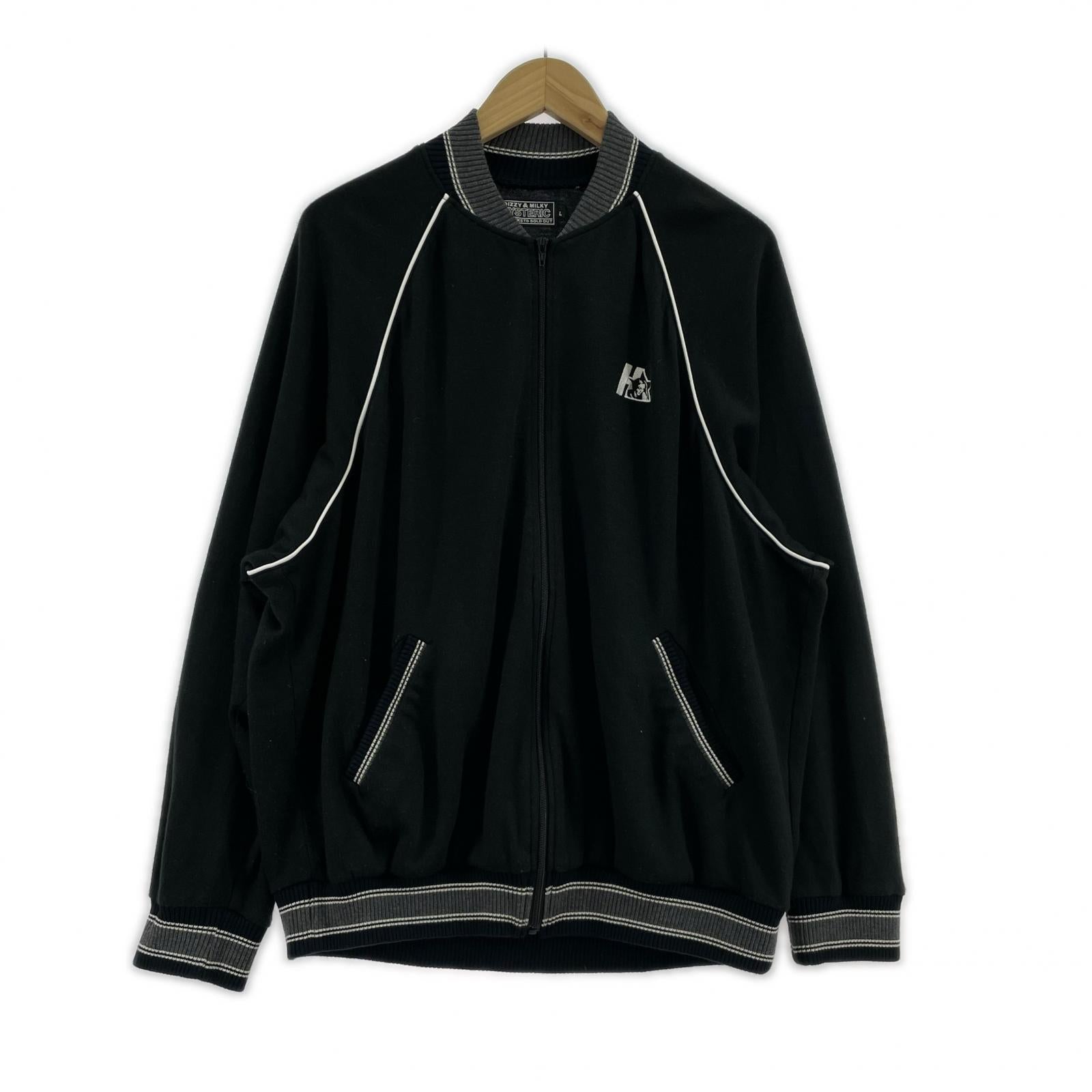 ジャケット HYSTERIC GLAMOUR 02251CJ 01 ジップアップガールブルゾン L 黒 L ブラック