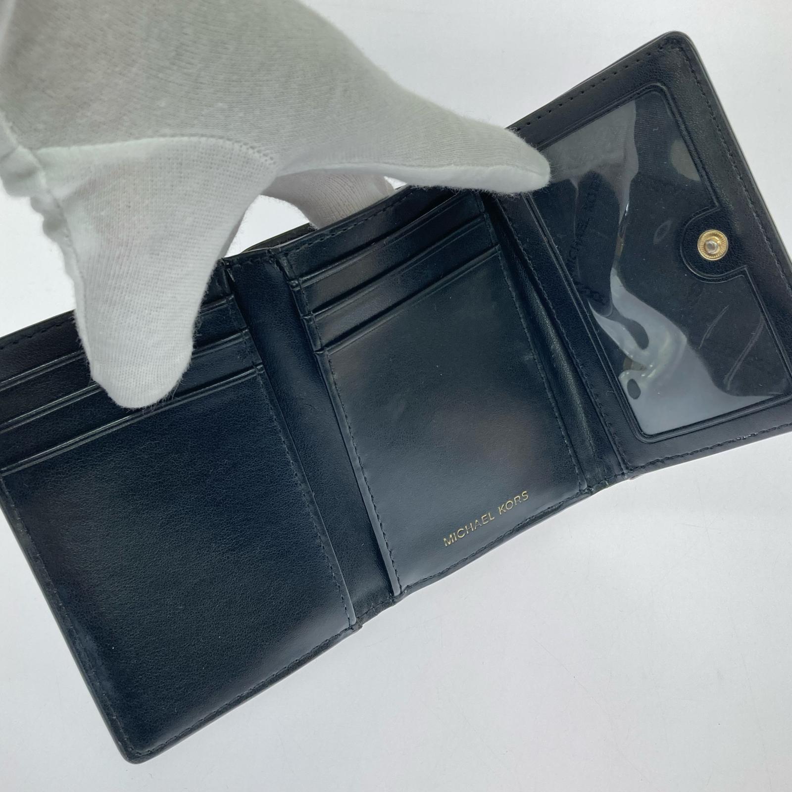 コンパクトウォレット MICHAEL KORS 三つ折り コンパクトウォレット 黒 ブラック