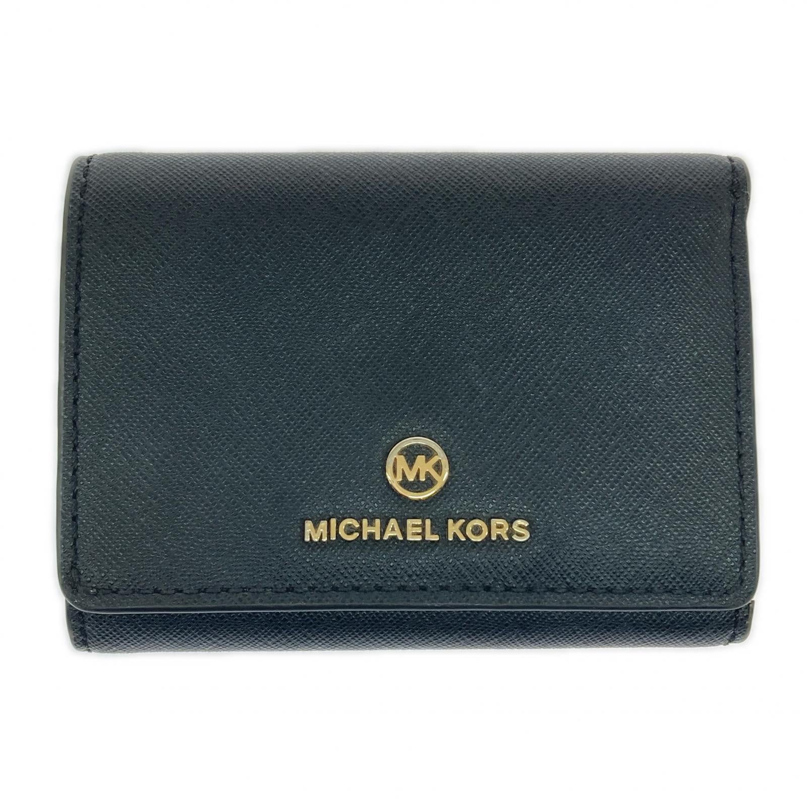 コンパクトウォレット MICHAEL KORS 三つ折り コンパクトウォレット 黒 ブラック