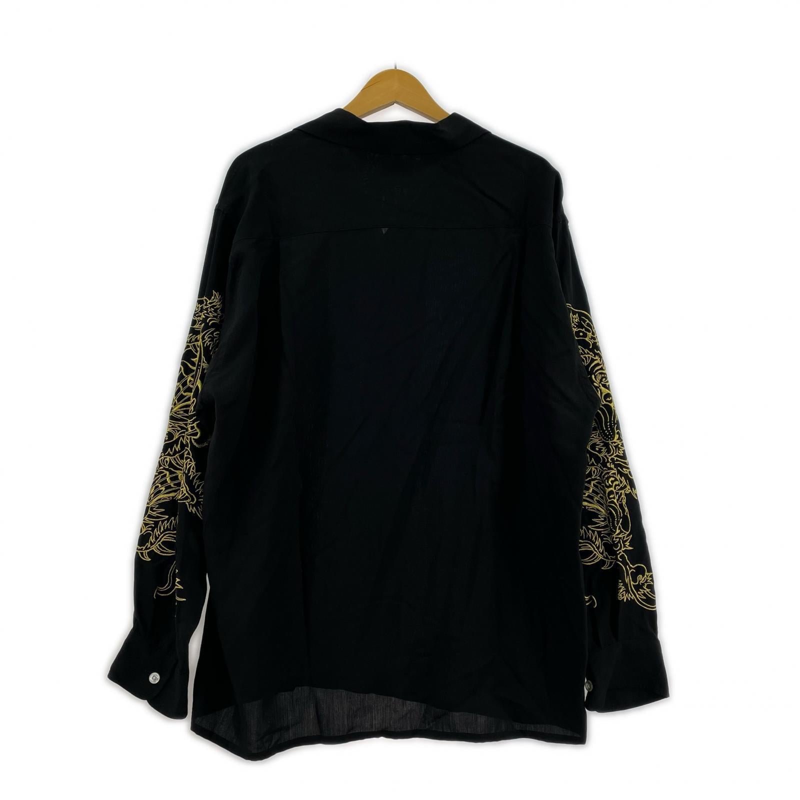 長袖シャツ TIM LEHI 龍刺繍 黒 (L) L ブラック