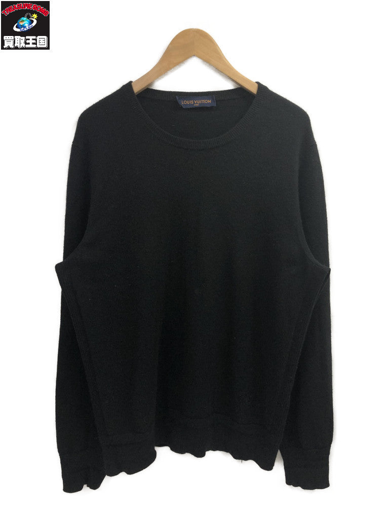 カシミアニット 黒 (L)