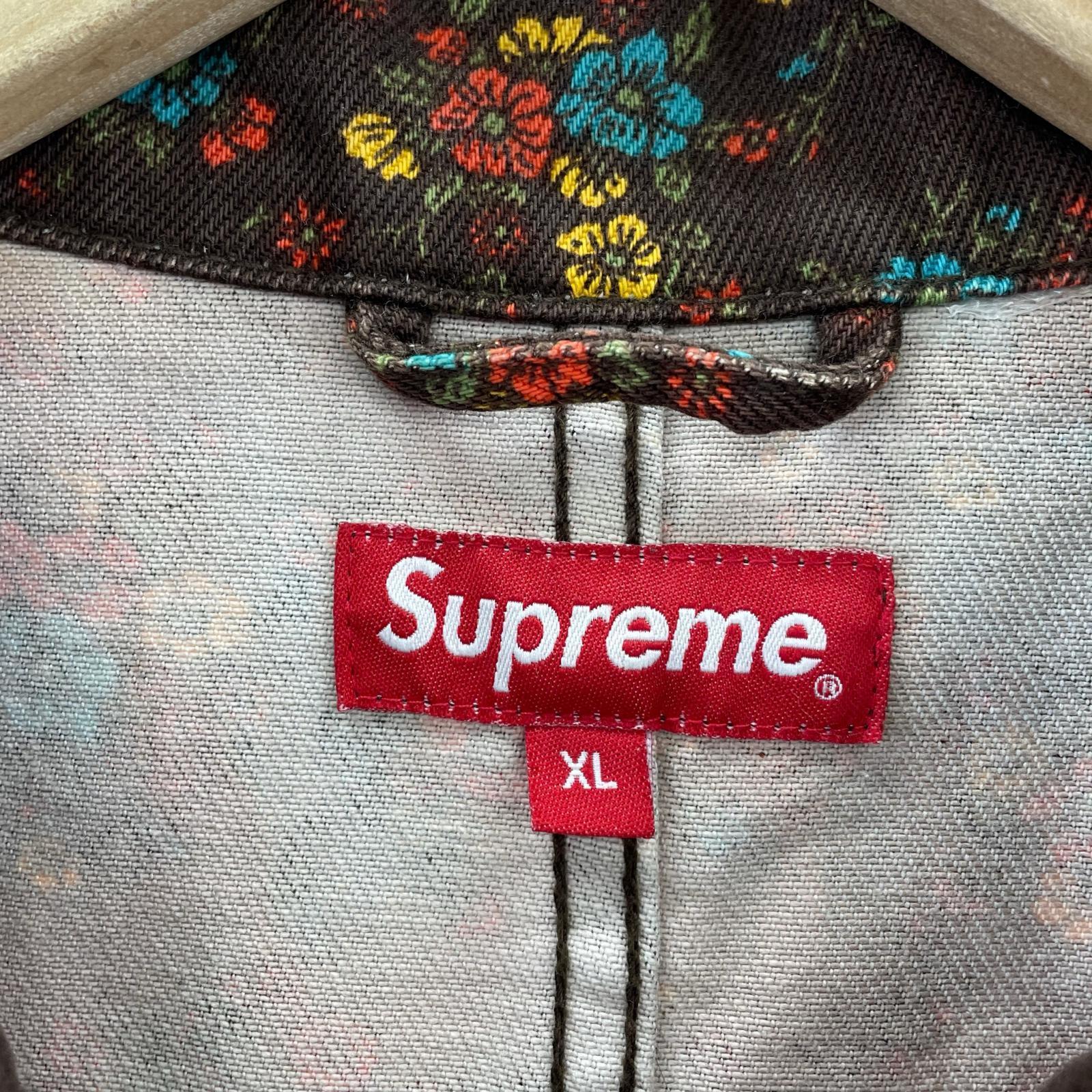ジャケット 22SS Denim Chore Coat FLOWERS ブラウン