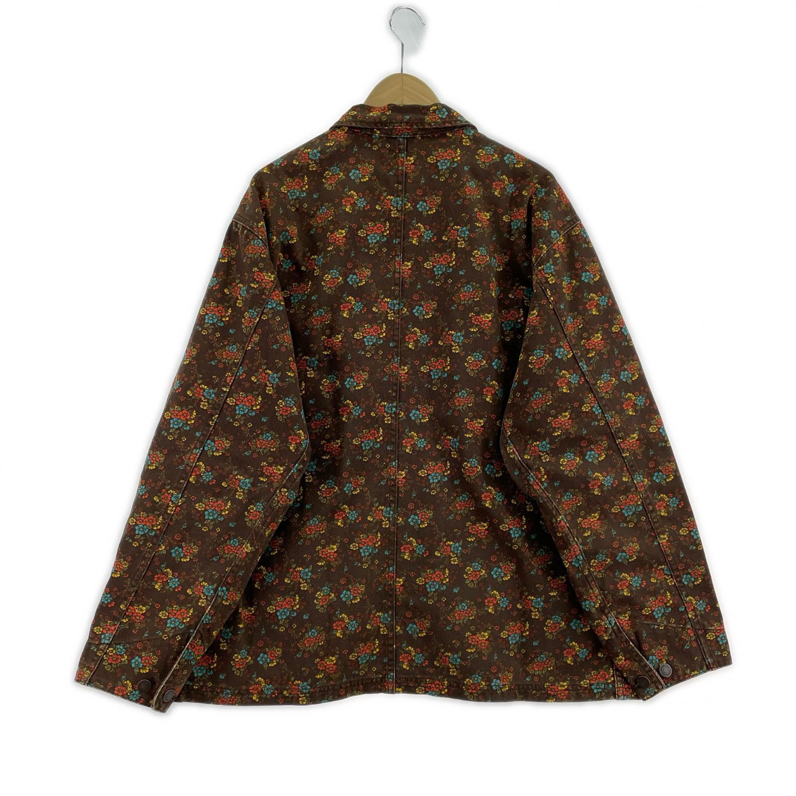 ジャケット 22SS Denim Chore Coat FLOWERS ブラウン