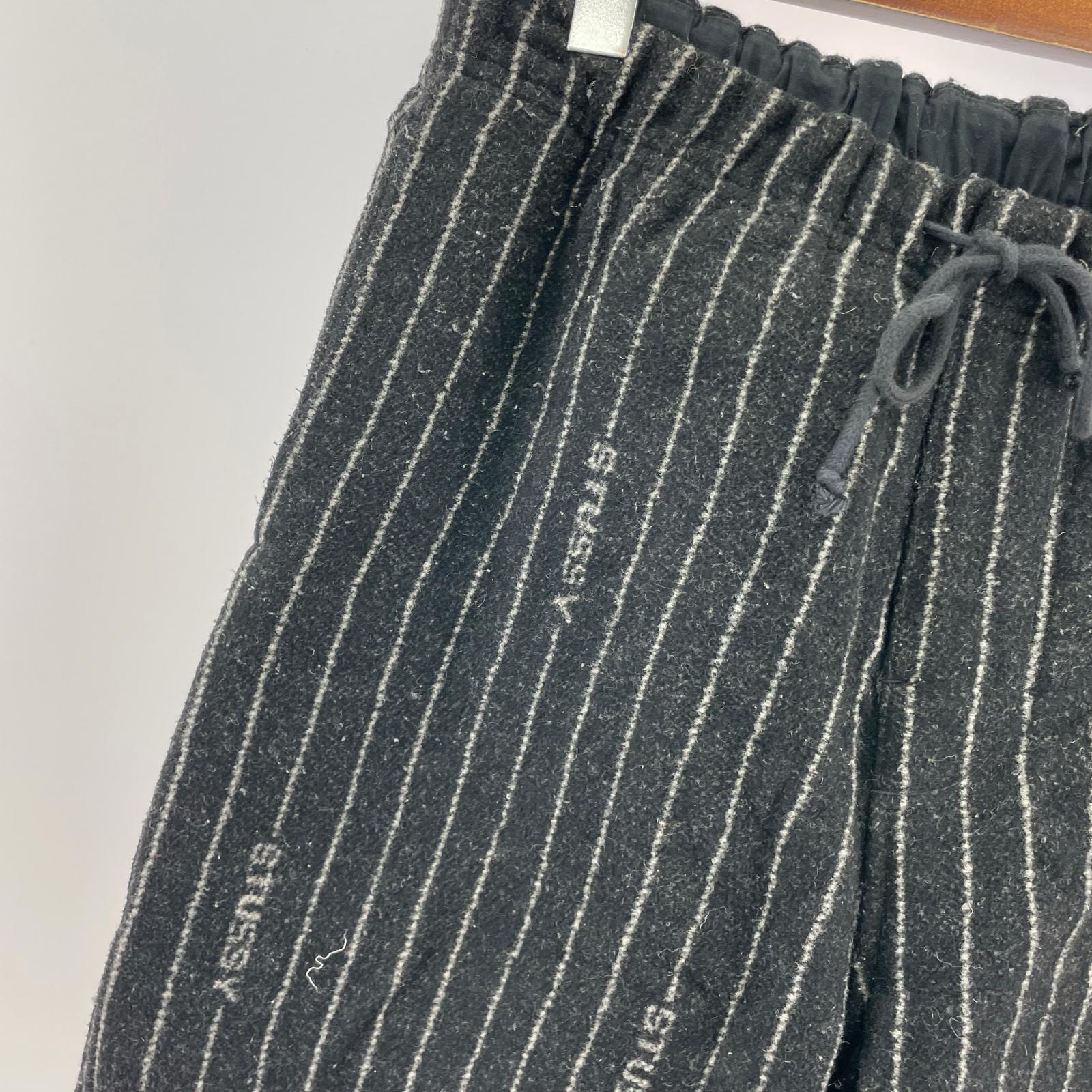 パンツ ×STUSSY 22AW Striped Wool Pants S S ブラック