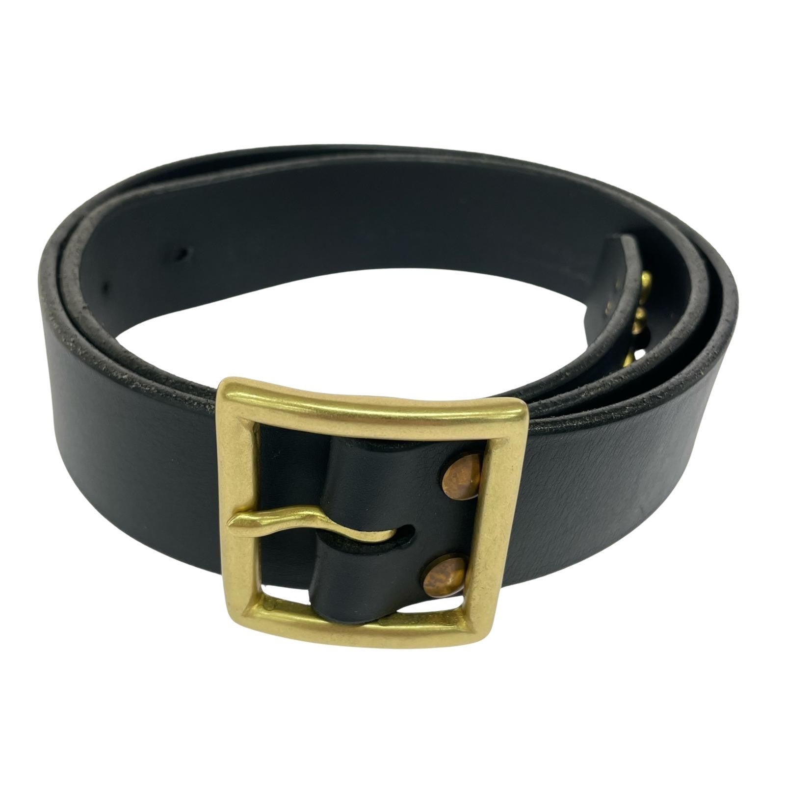 その他アクセサリー .SOLID BRASS フラワースタッズ レザーベルト 黒 ブラック