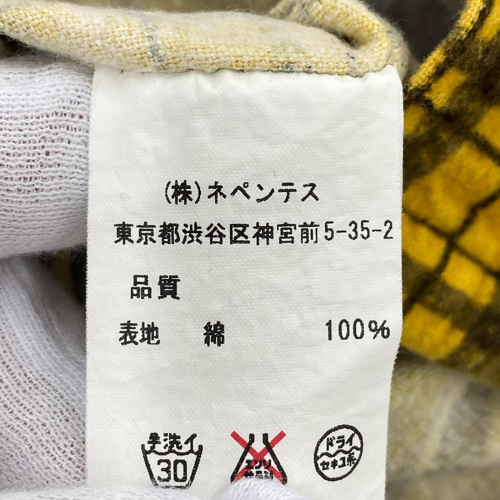長袖シャツ チェック プリントネル S
