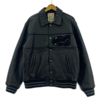 レザージャケット RECRORD BREAKERS VARSITY M ブラック