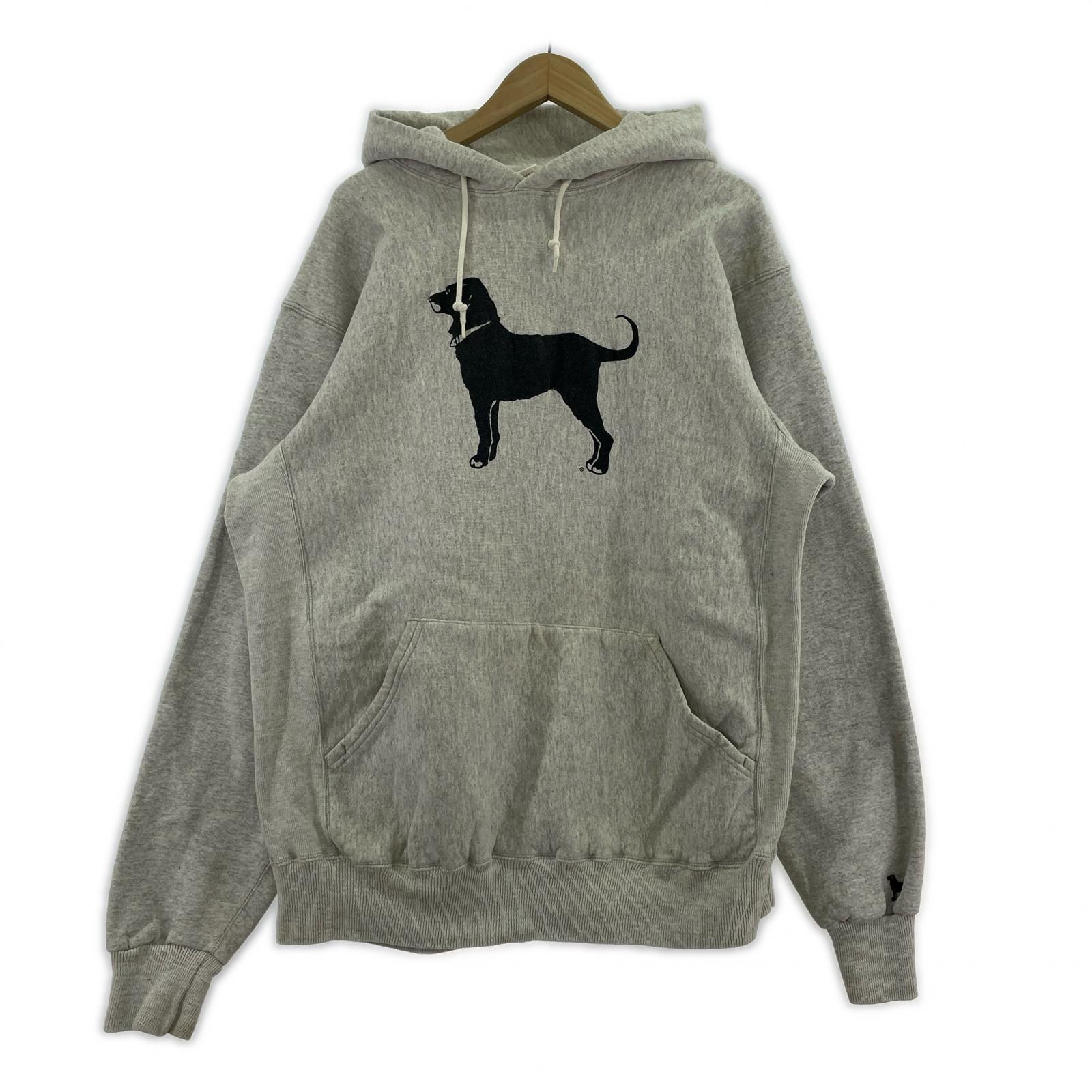 パーカー 90s The Black Dog Print Hoodie XL グレー