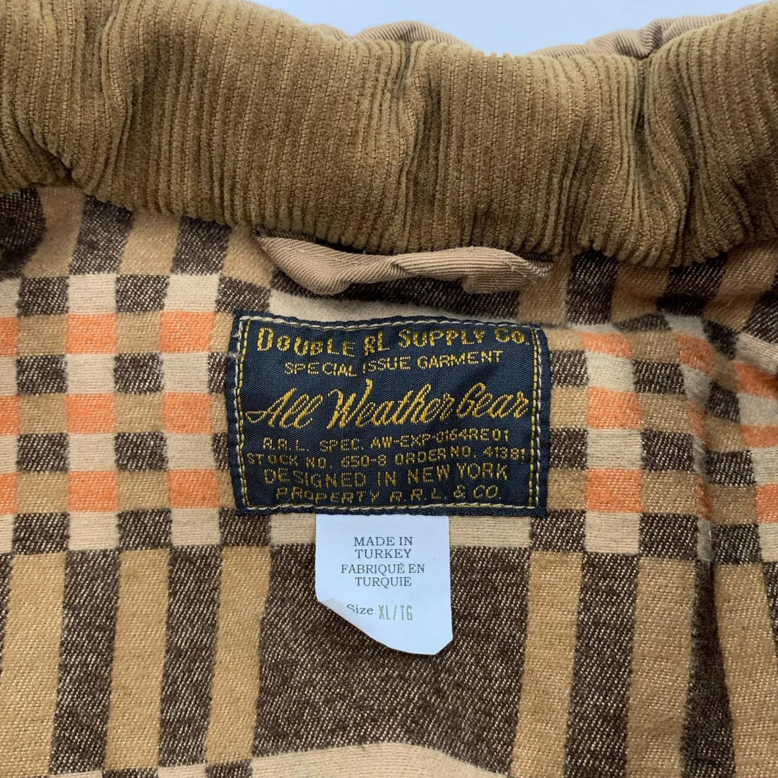 ジャケット RRL レザーヨーク キルテッド ジャケット XL ブラウン
