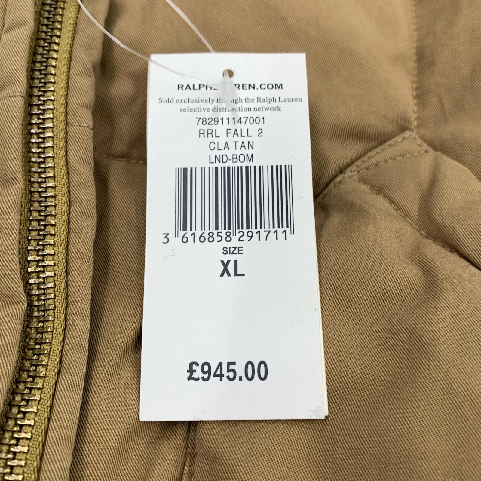 ジャケット RRL レザーヨーク キルテッド ジャケット XL ブラウン