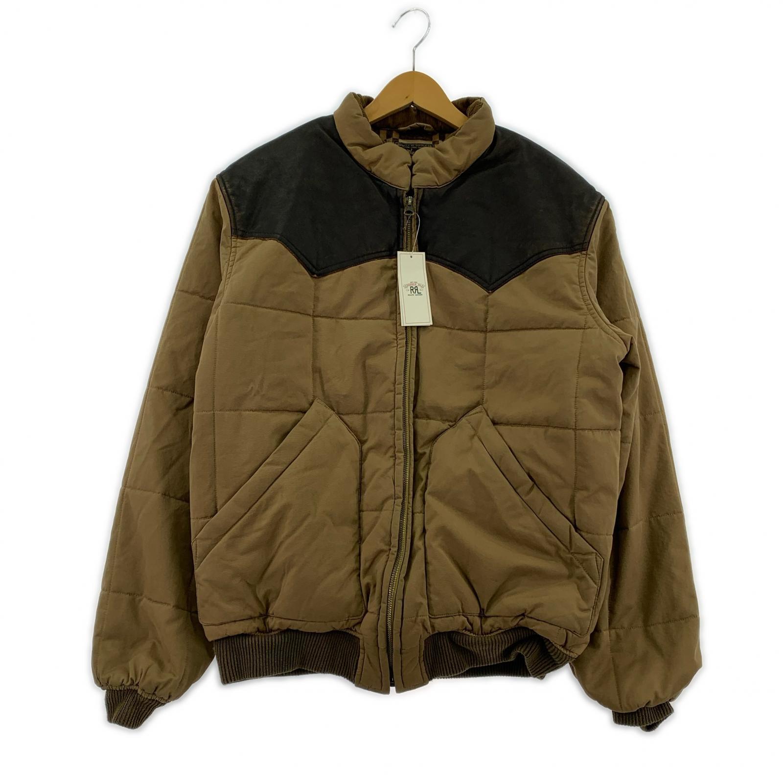 ジャケット RRL レザーヨーク キルテッド ジャケット XL ブラウン