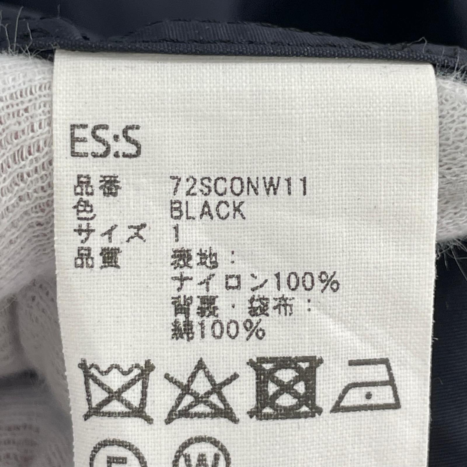 その他アウター ES:S ラグランスリーブ ステンカラーコート ブラック