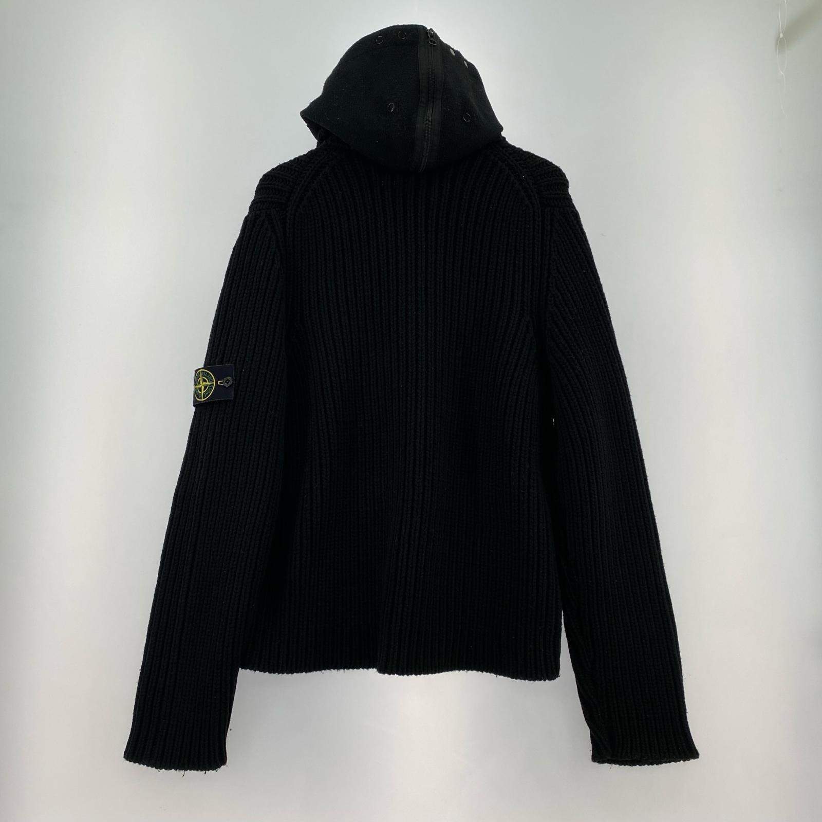ジャケット 00s STONE ISLAND フード付ニットジャケット M ブラック M ブラック