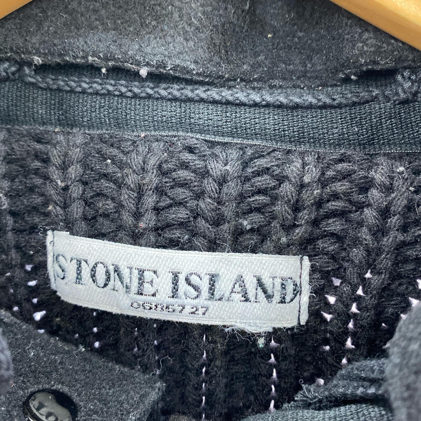 ジャケット 00s STONE ISLAND フード付ニットジャケット M ブラック M ブラック