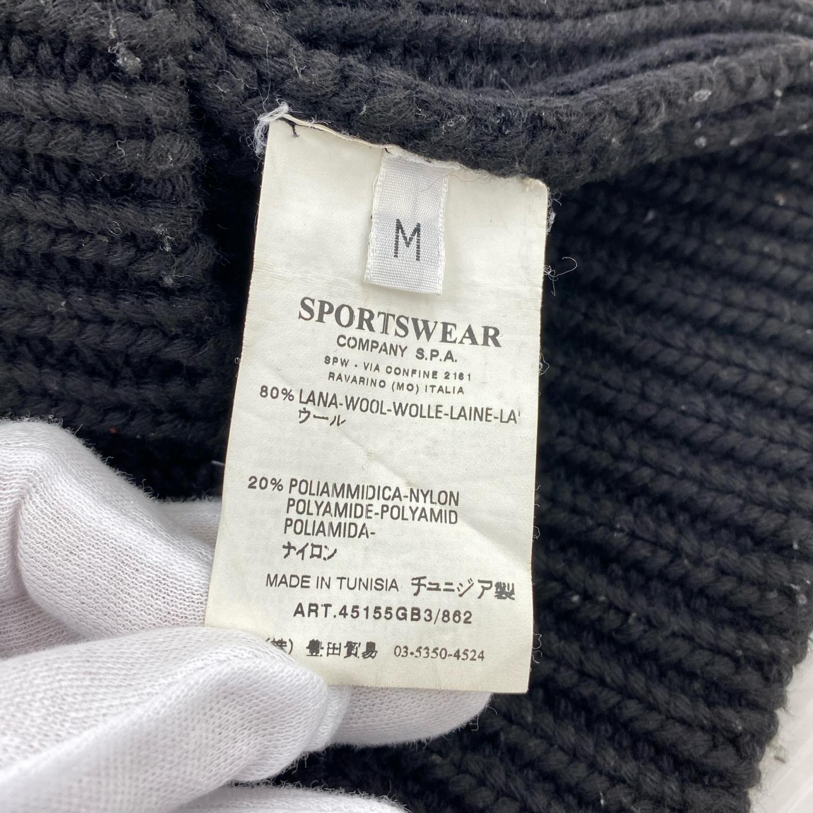 ジャケット 00s STONE ISLAND フード付ニットジャケット M ブラック M ブラック