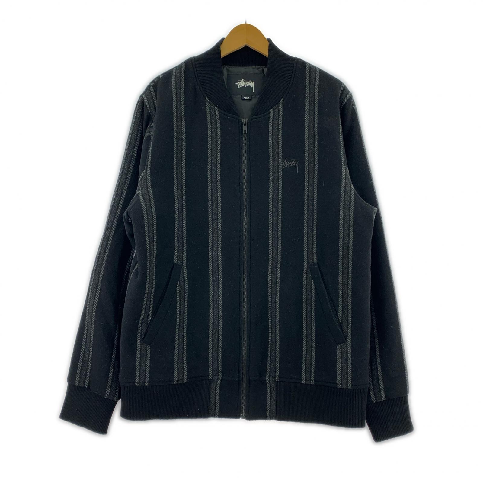 ブルゾン Wool Stripe Bomber Jacket BLK L ブラック