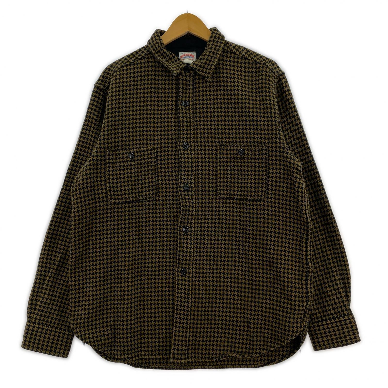 長袖シャツ REAL McCOY’S HOUNDSTOOTH FLANNEL SHIRT (15) ブラウン