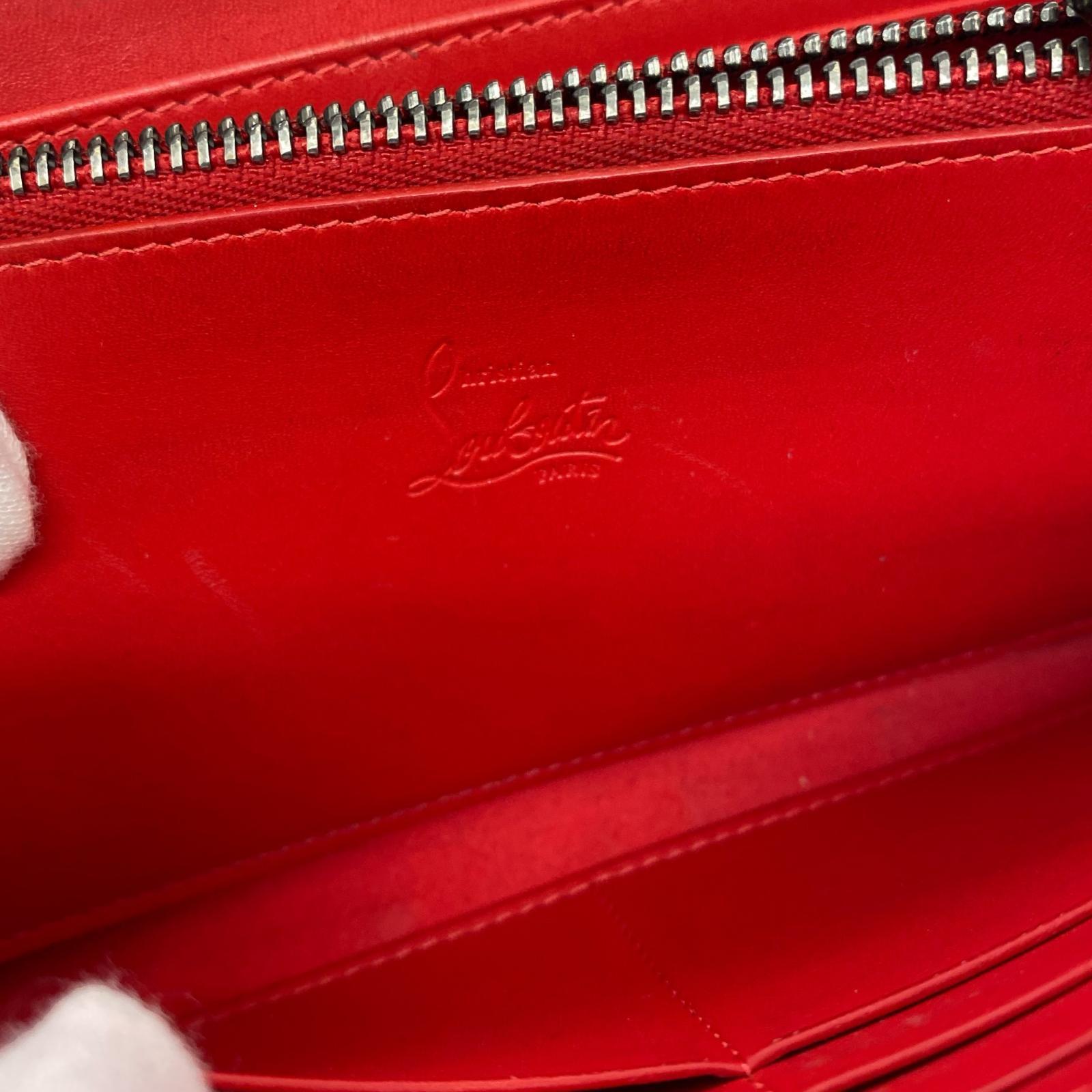 C.Louboutin/スタッズラウンドジップ長財布