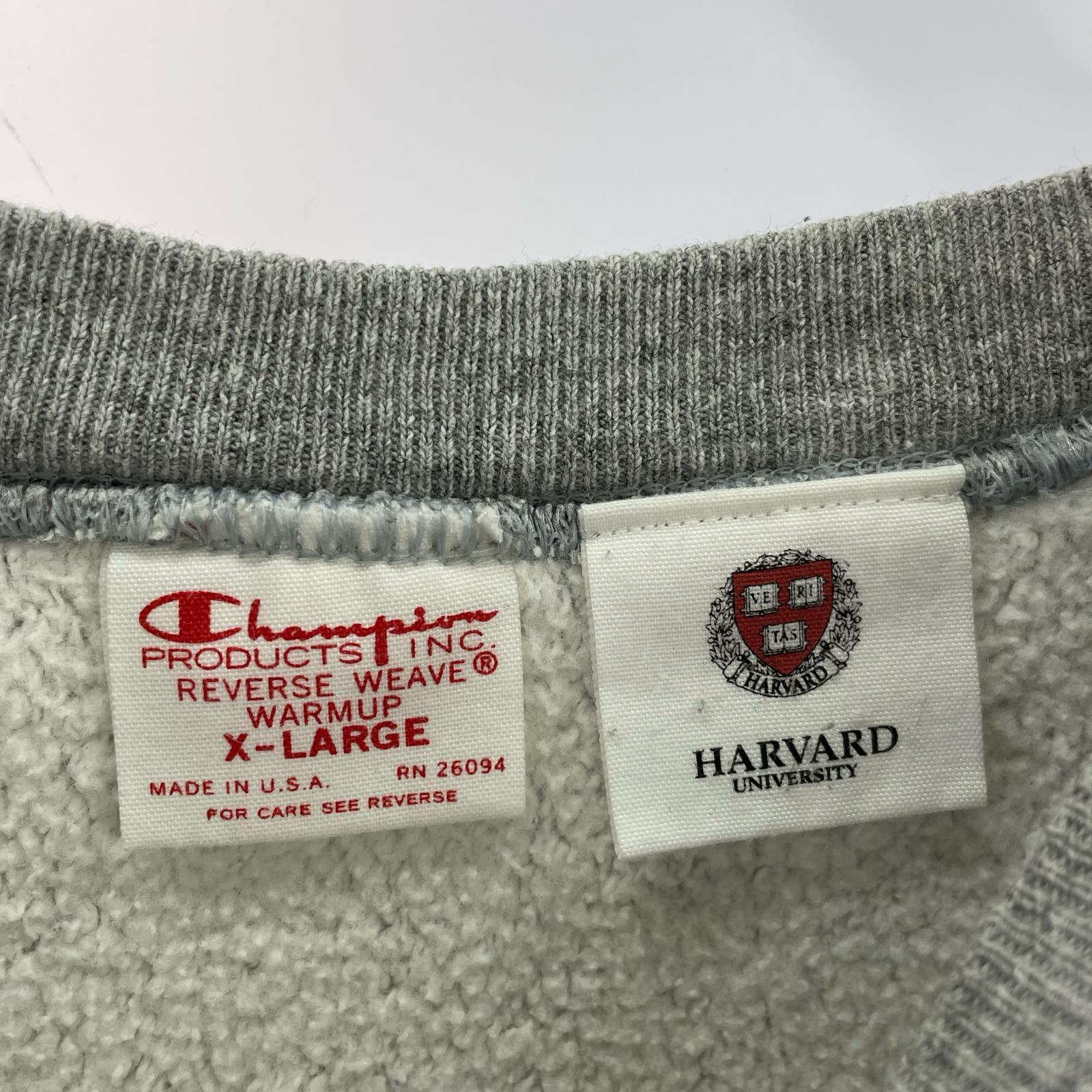スウェット XL 復刻タグ USA製 HARVARD グレー