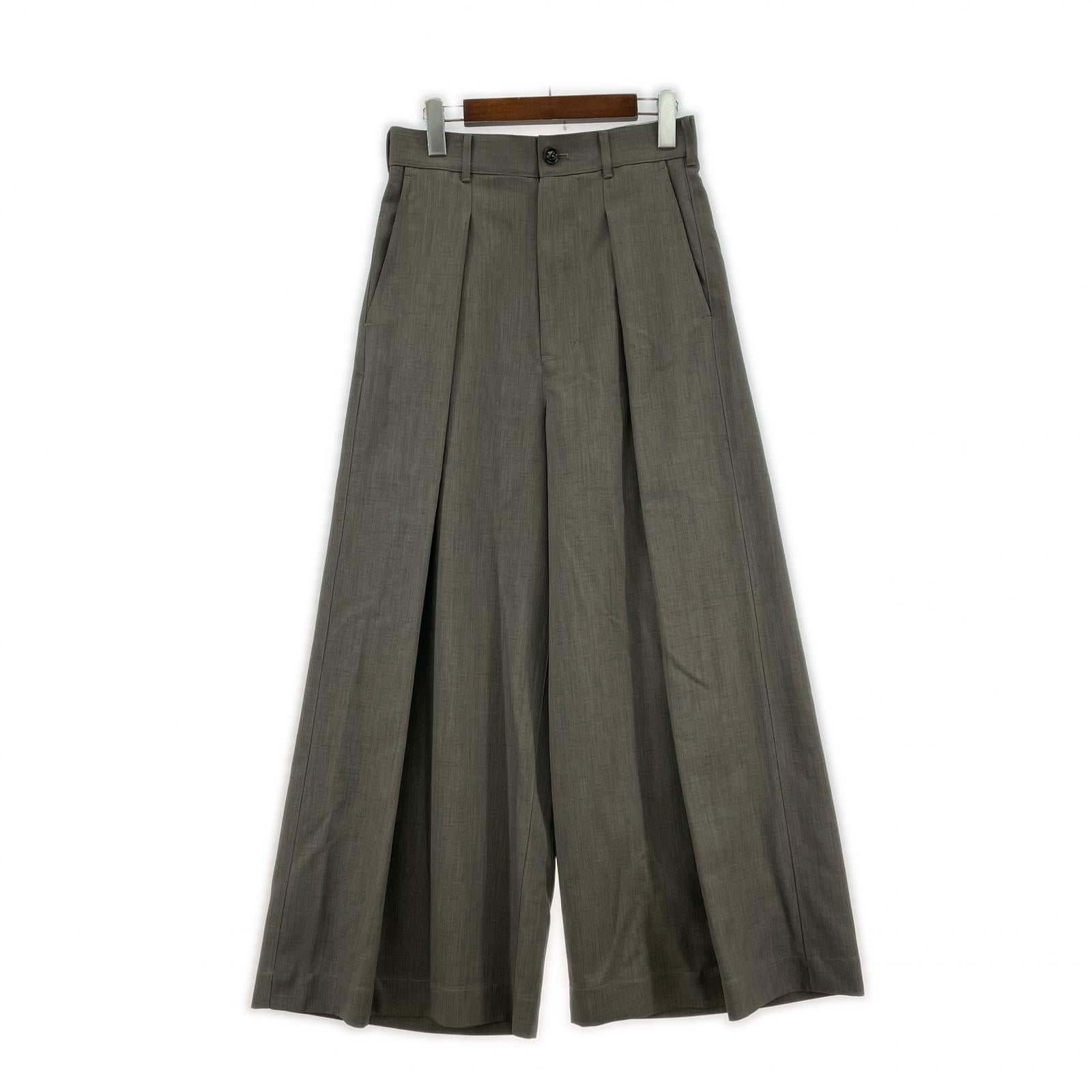 パンツ VOAAOV/25AW/ROUTINE TUCK WIDE PANTS/グレー 0 グレー